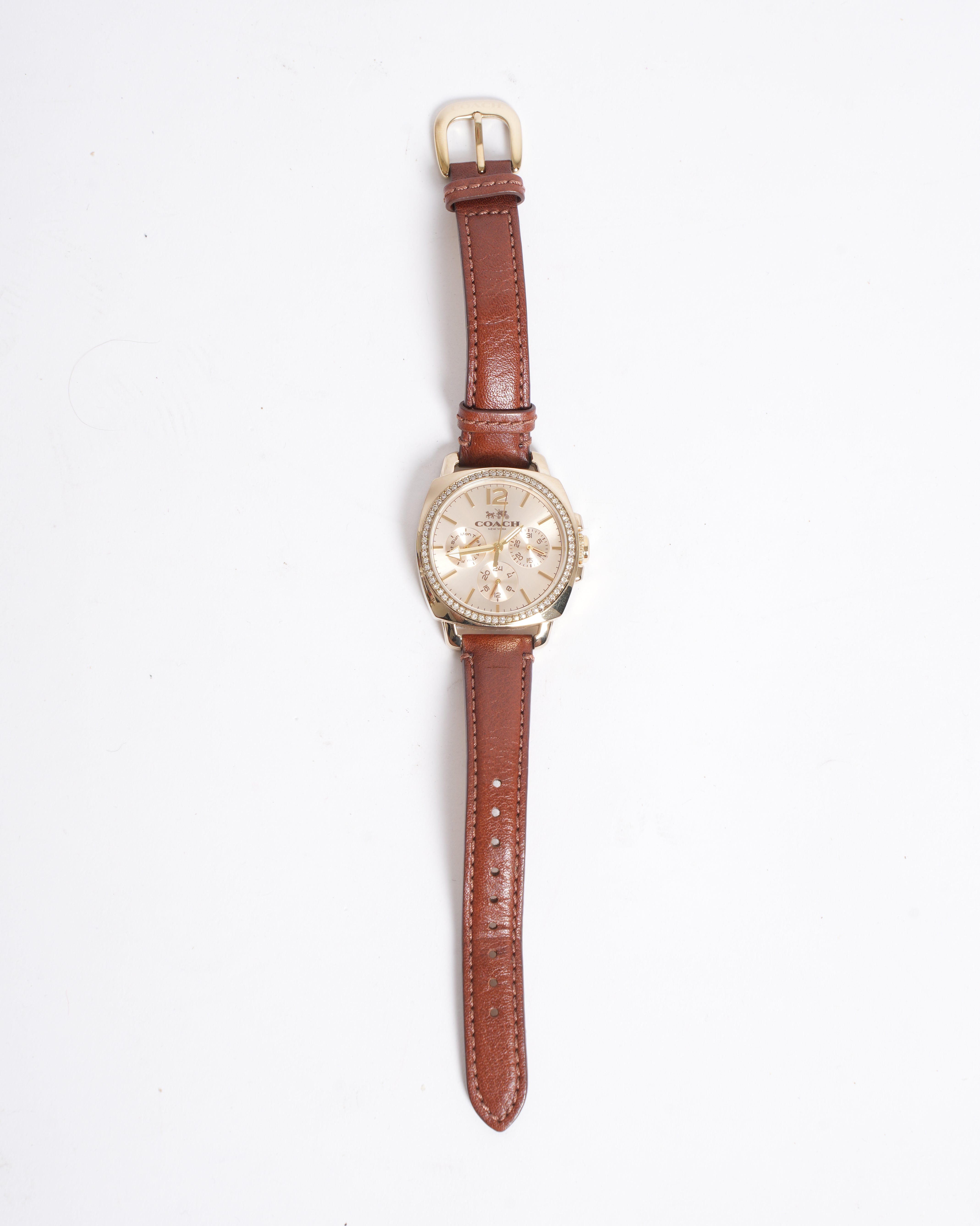 Coach Boyfriend Quartz Watch with Silver Dial & Crystal Accents