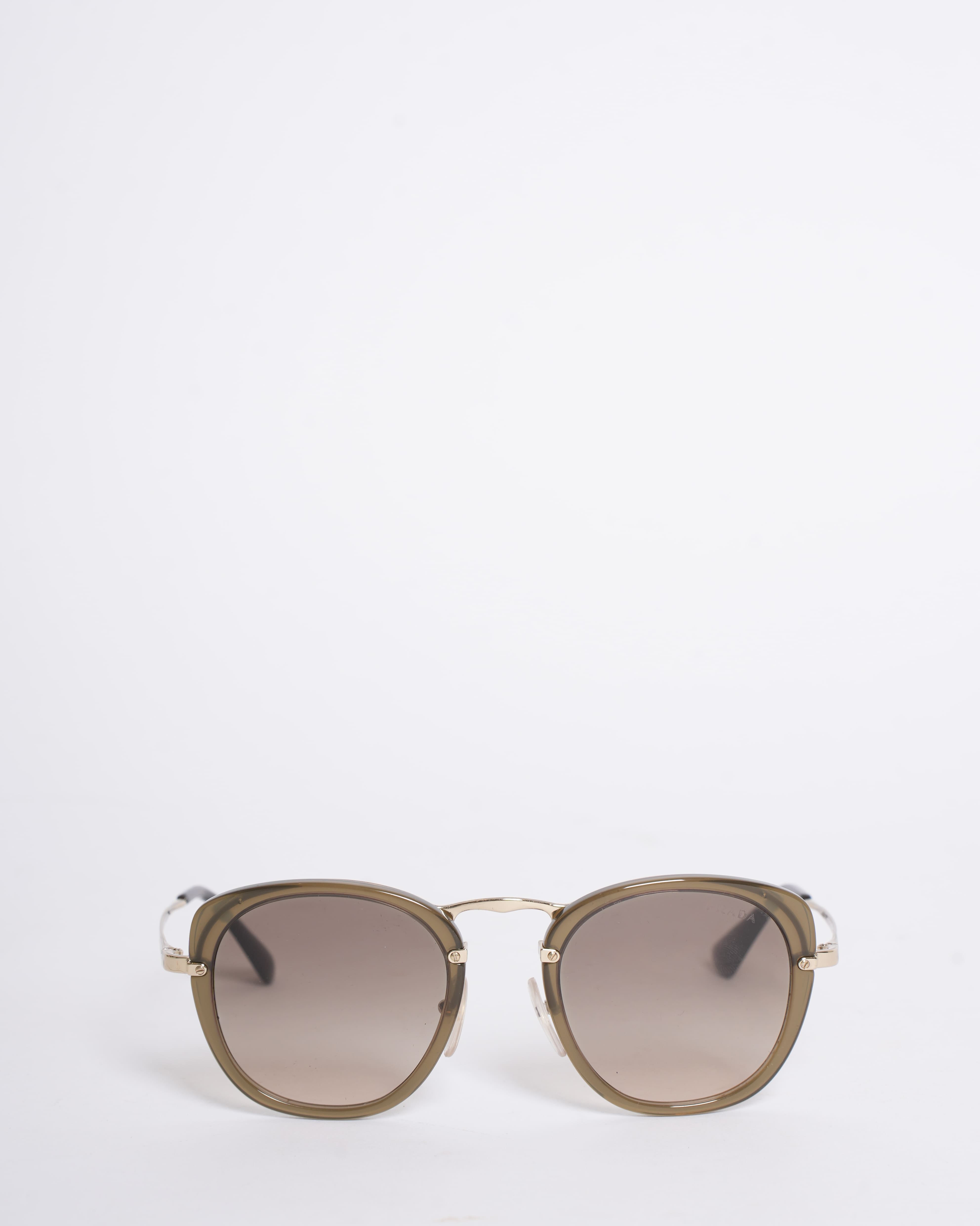 Prada Square Sunglasses with Gold-Tone Hardware