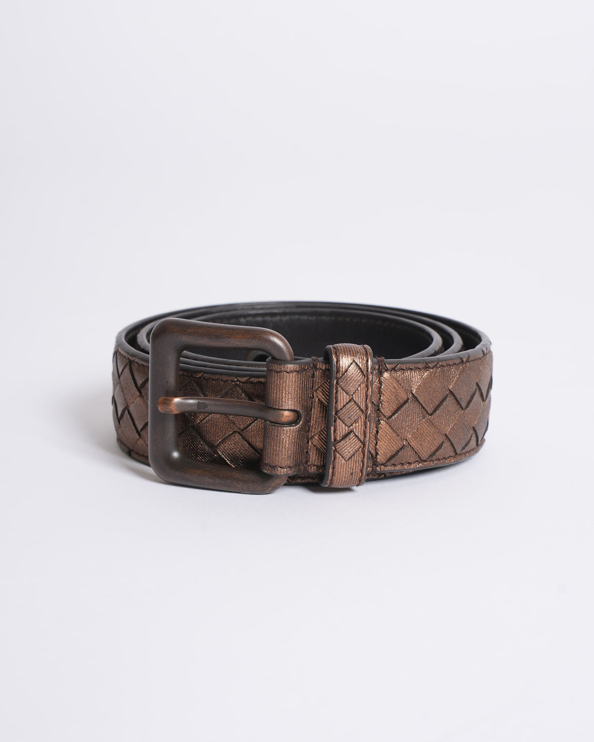 Bottega veneta brown intrecciato mesh belt
