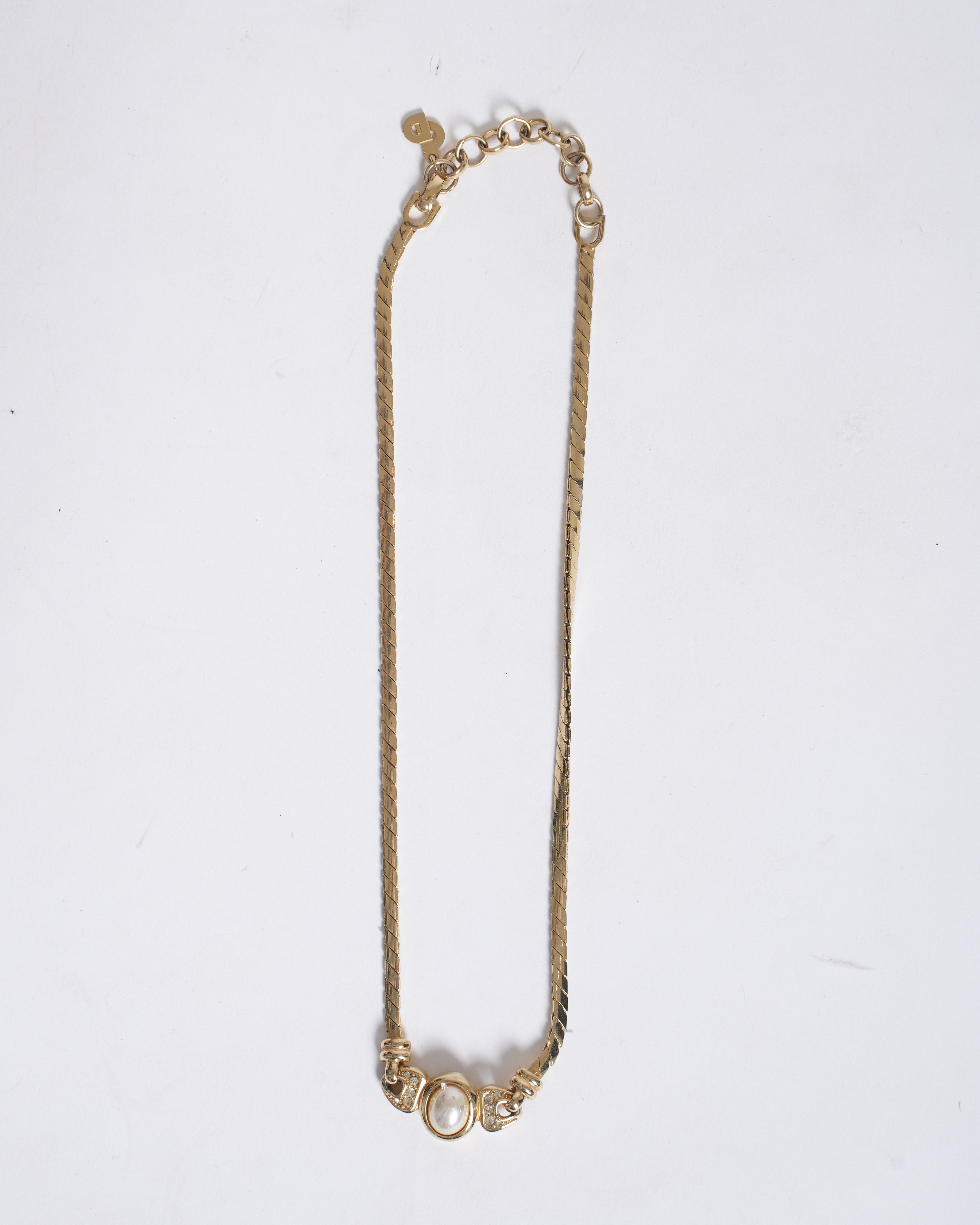 Christian Dior vintage pearl and gold plated necklace