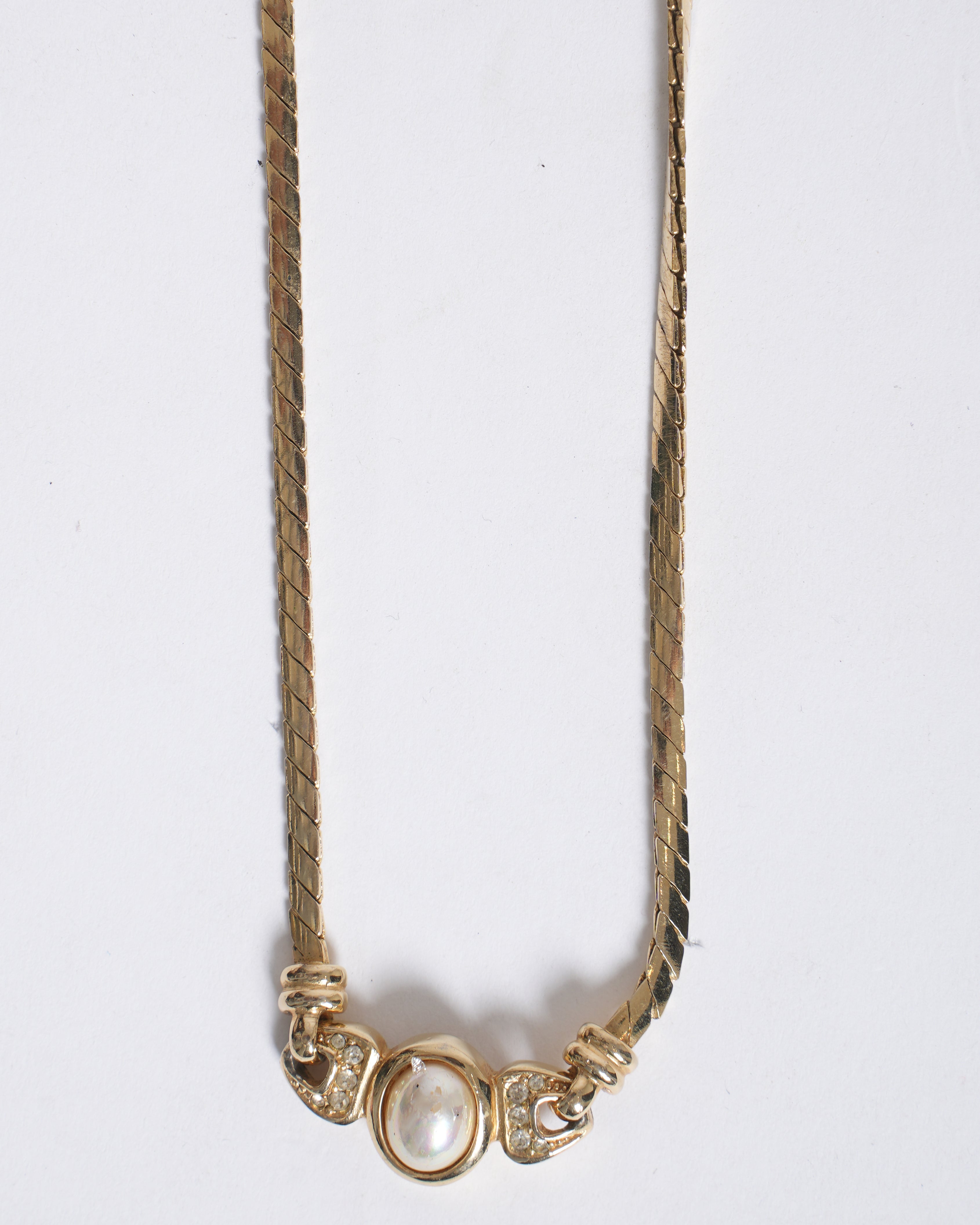 Christian Dior vintage pearl and gold plated necklace