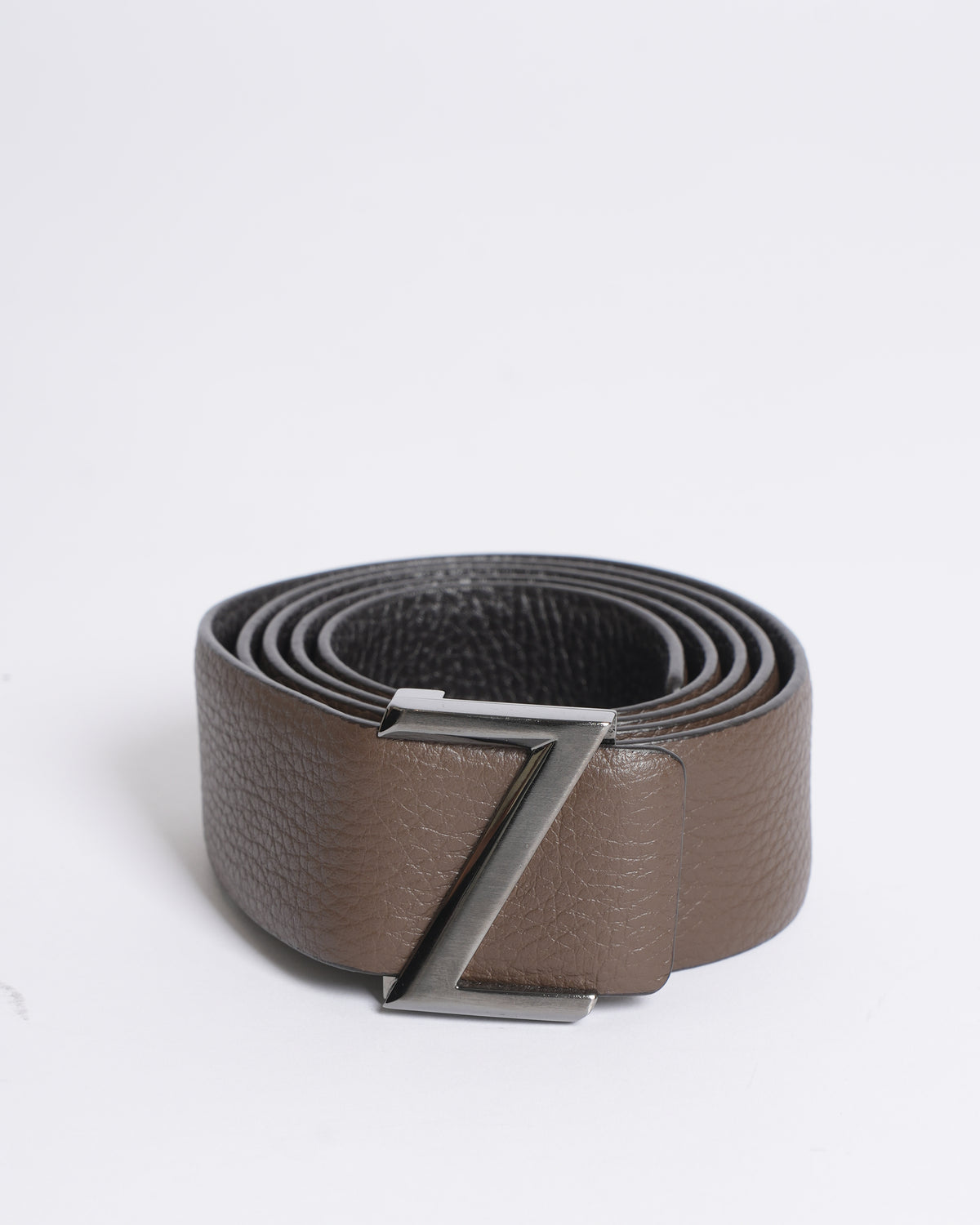 New Z Zegna Reversible Belt In Brown