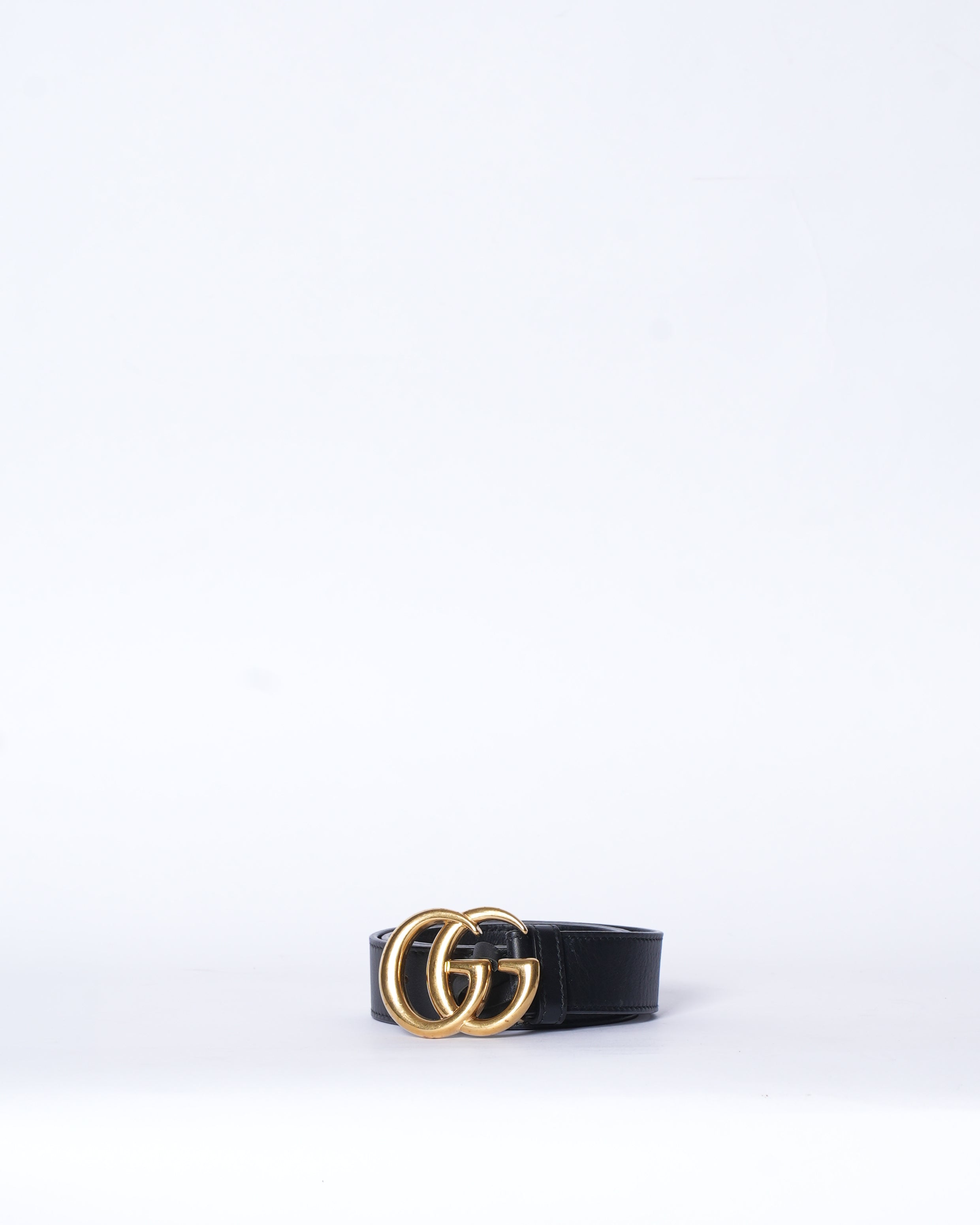 Gucci GG Marmont Glossy Buckle Leather Belt