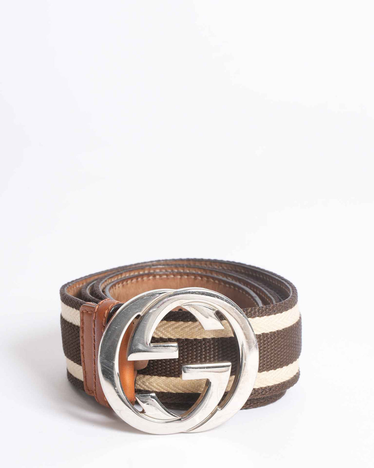 Gucci Brown Leather Interlocking GG 90 cm Belt