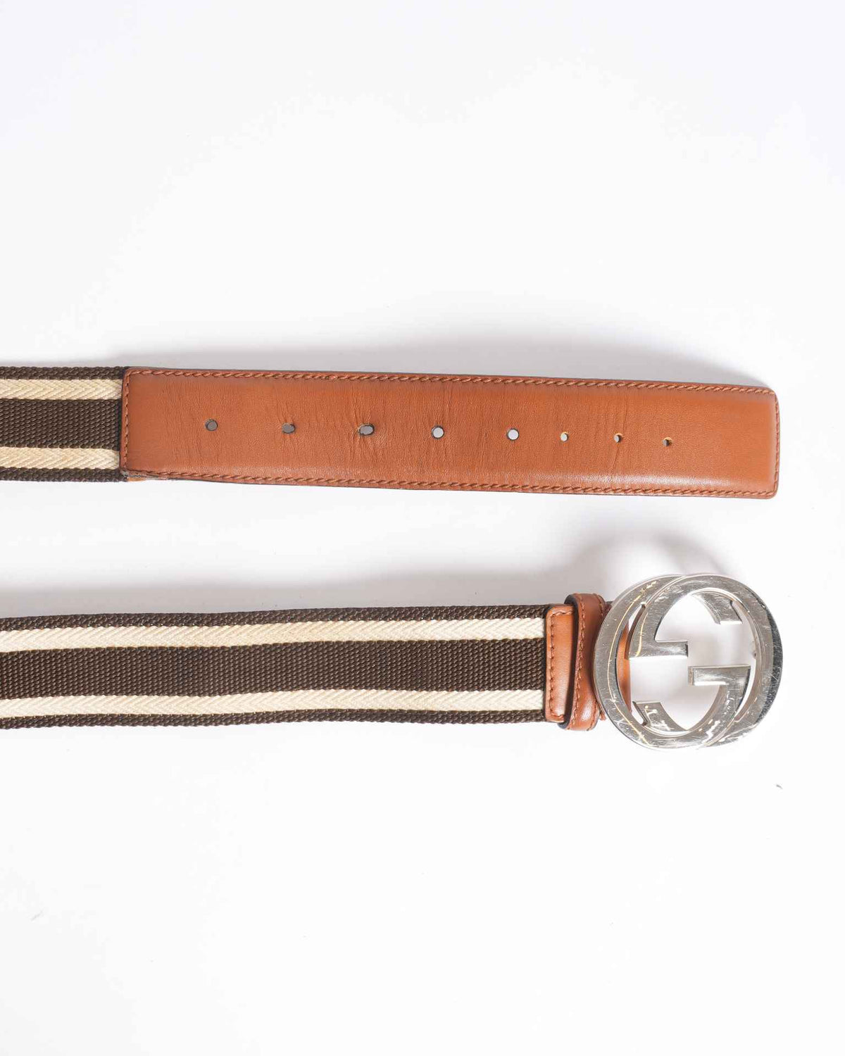 Gucci Brown Leather Interlocking GG 90 cm Belt