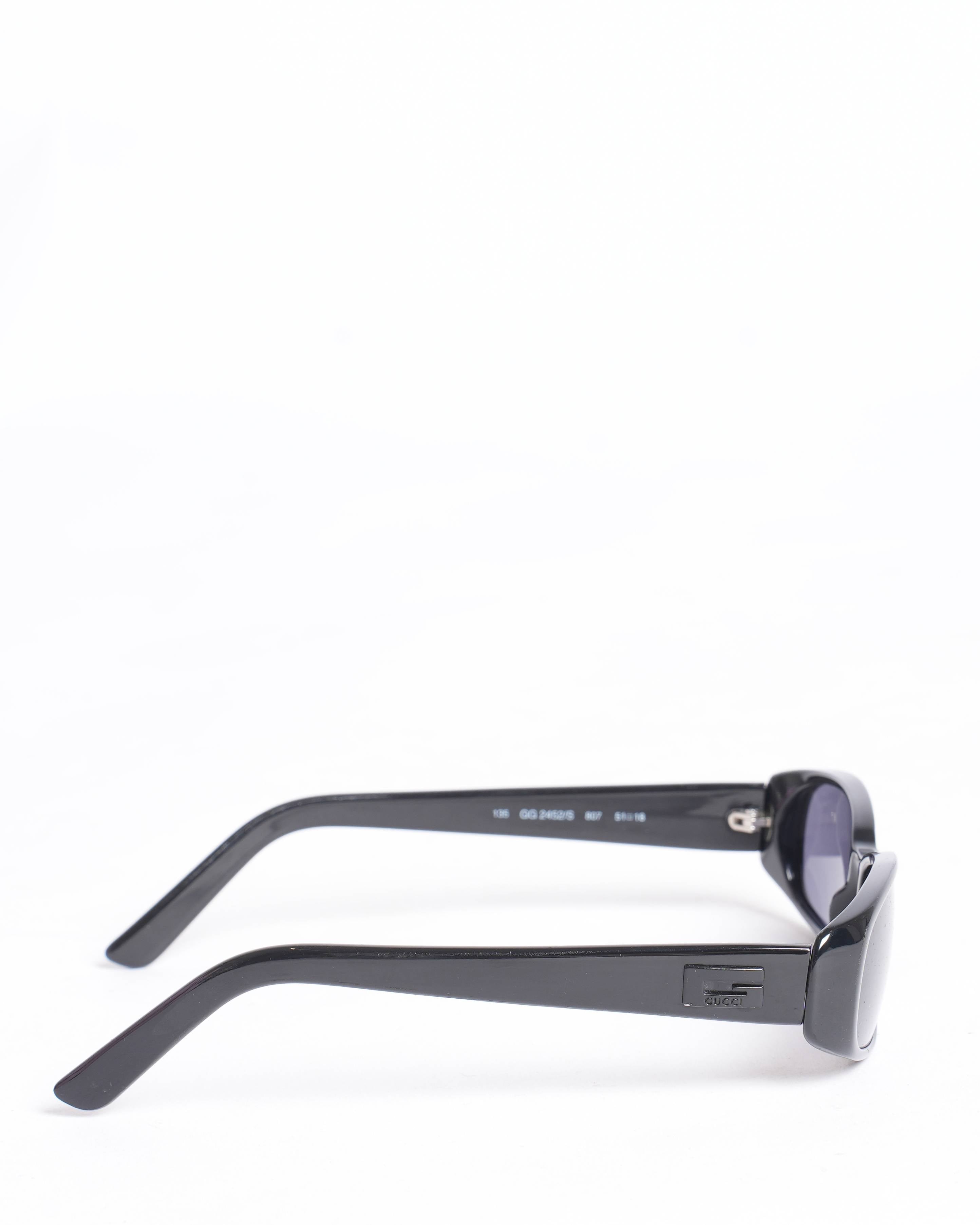 Gucci Rectangle Acetate 
Black Sunglasses