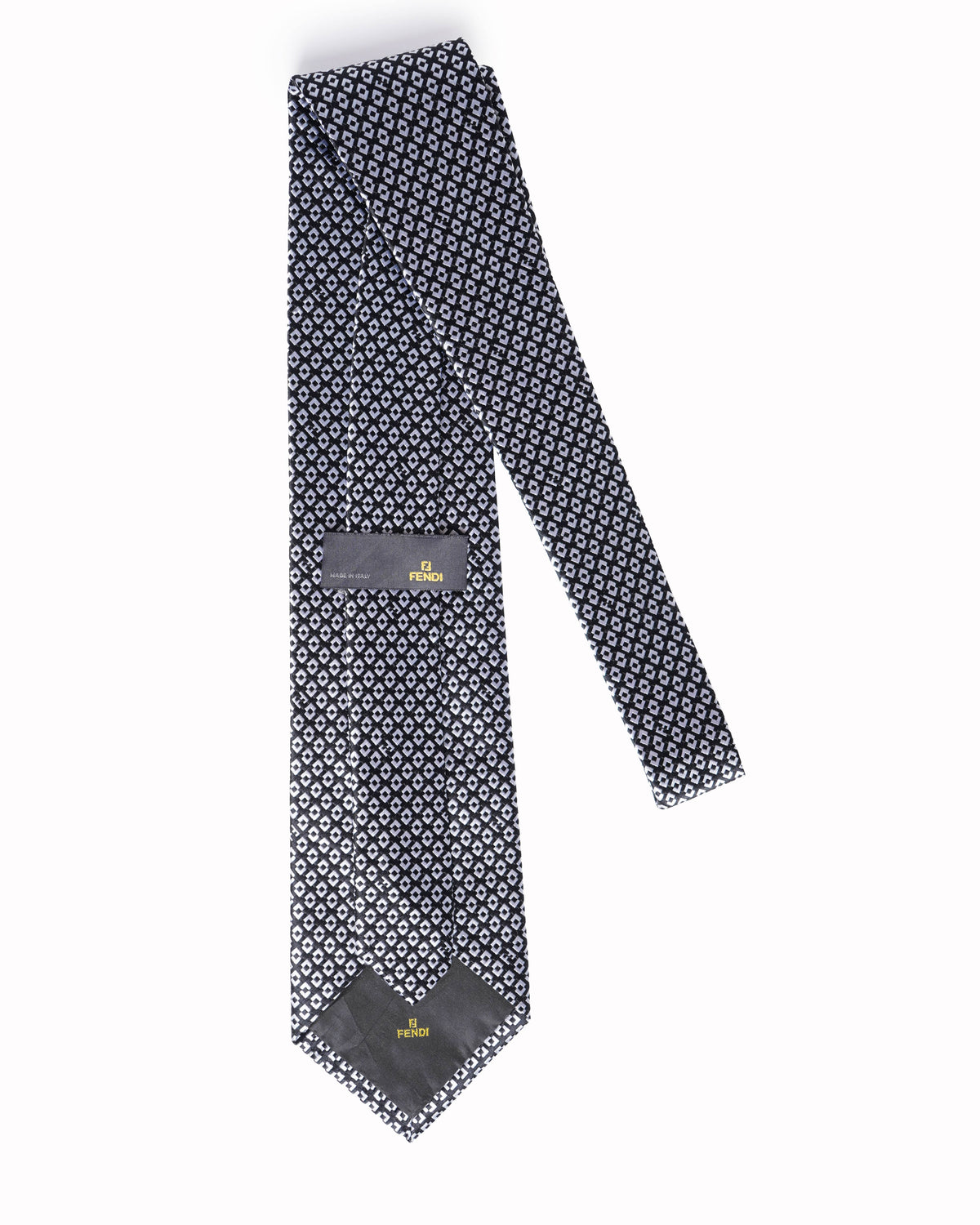 Fendi black and white FF monogram tie