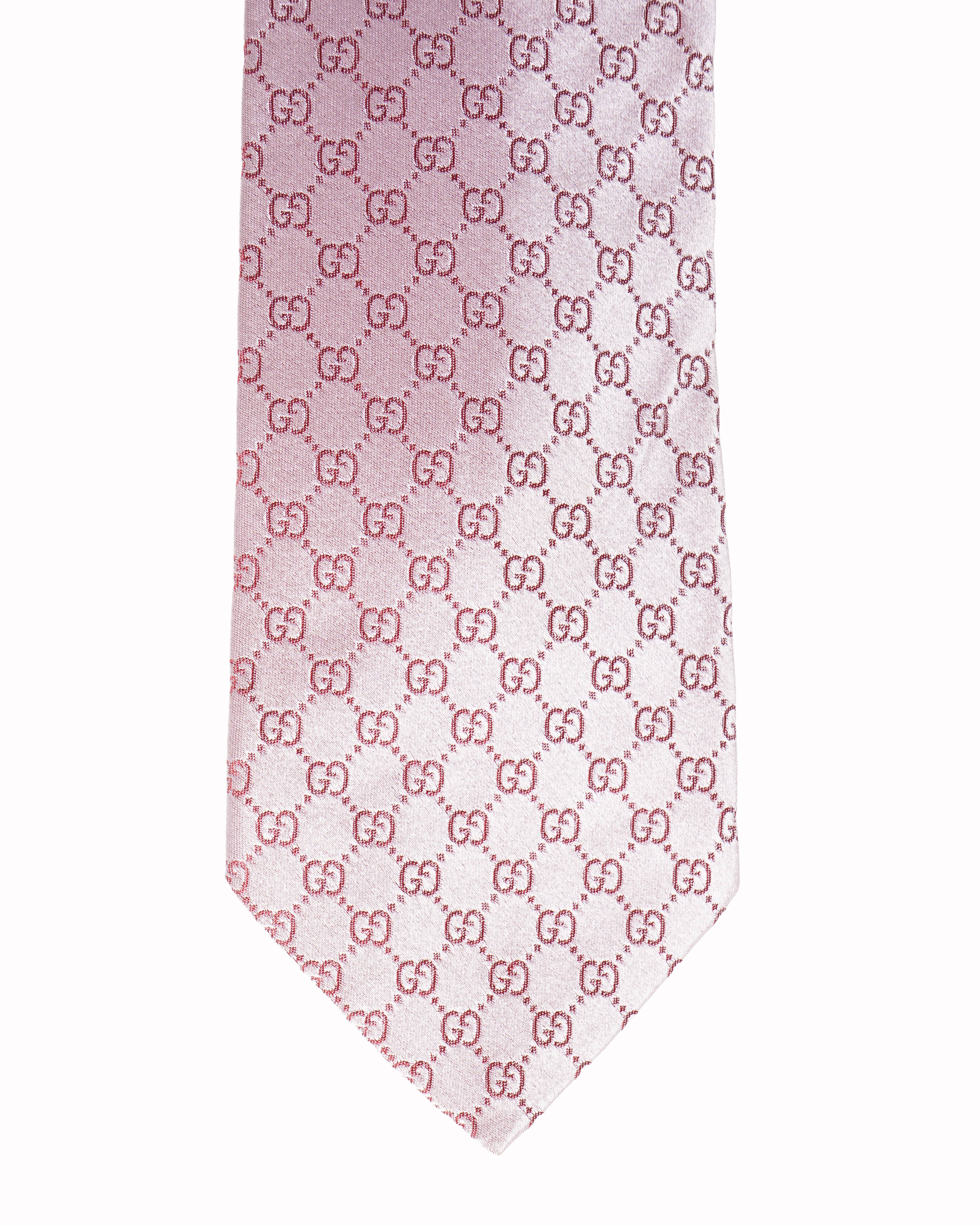 Gucci silk gg pink tie