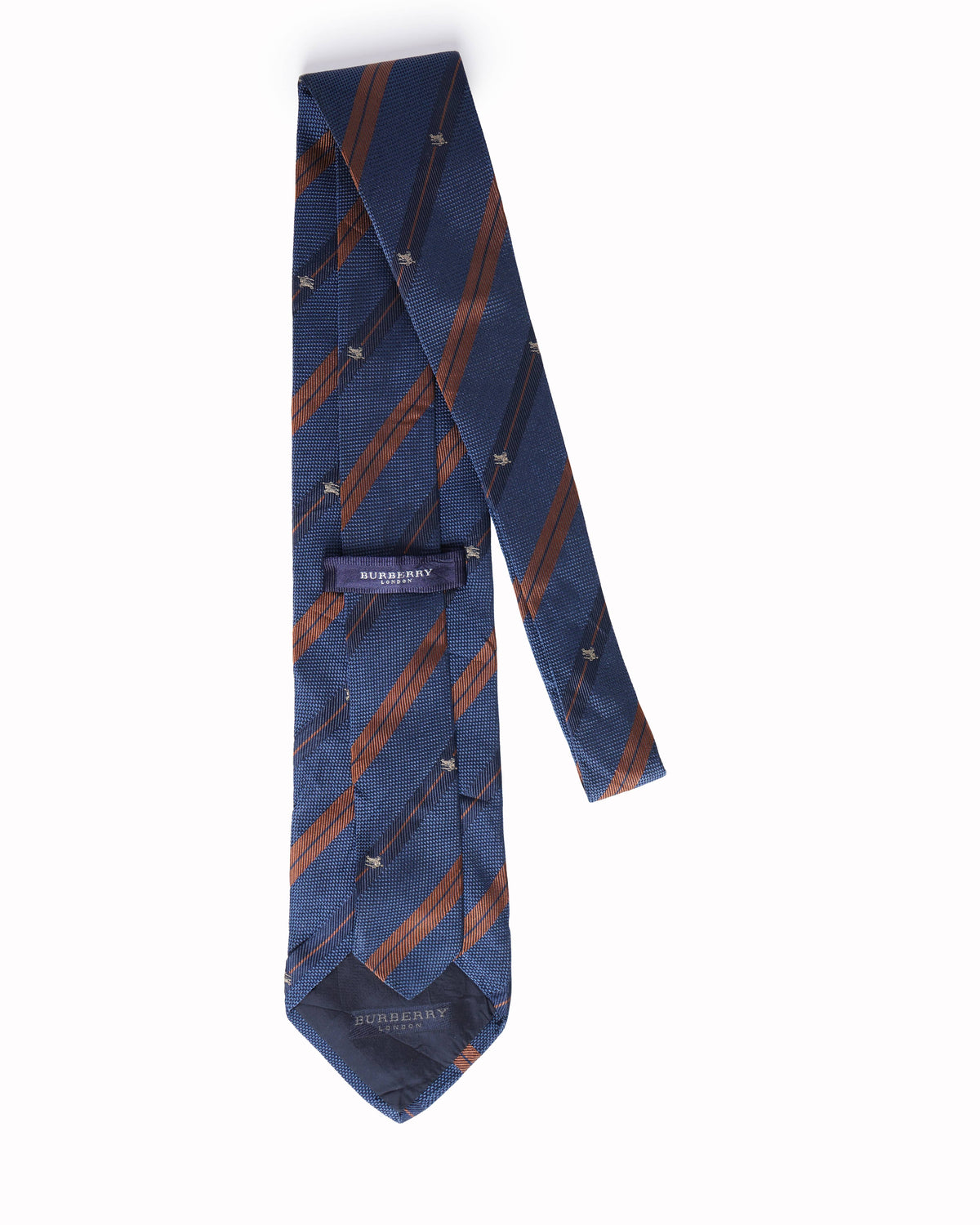 Burberry brown and blue striped tie