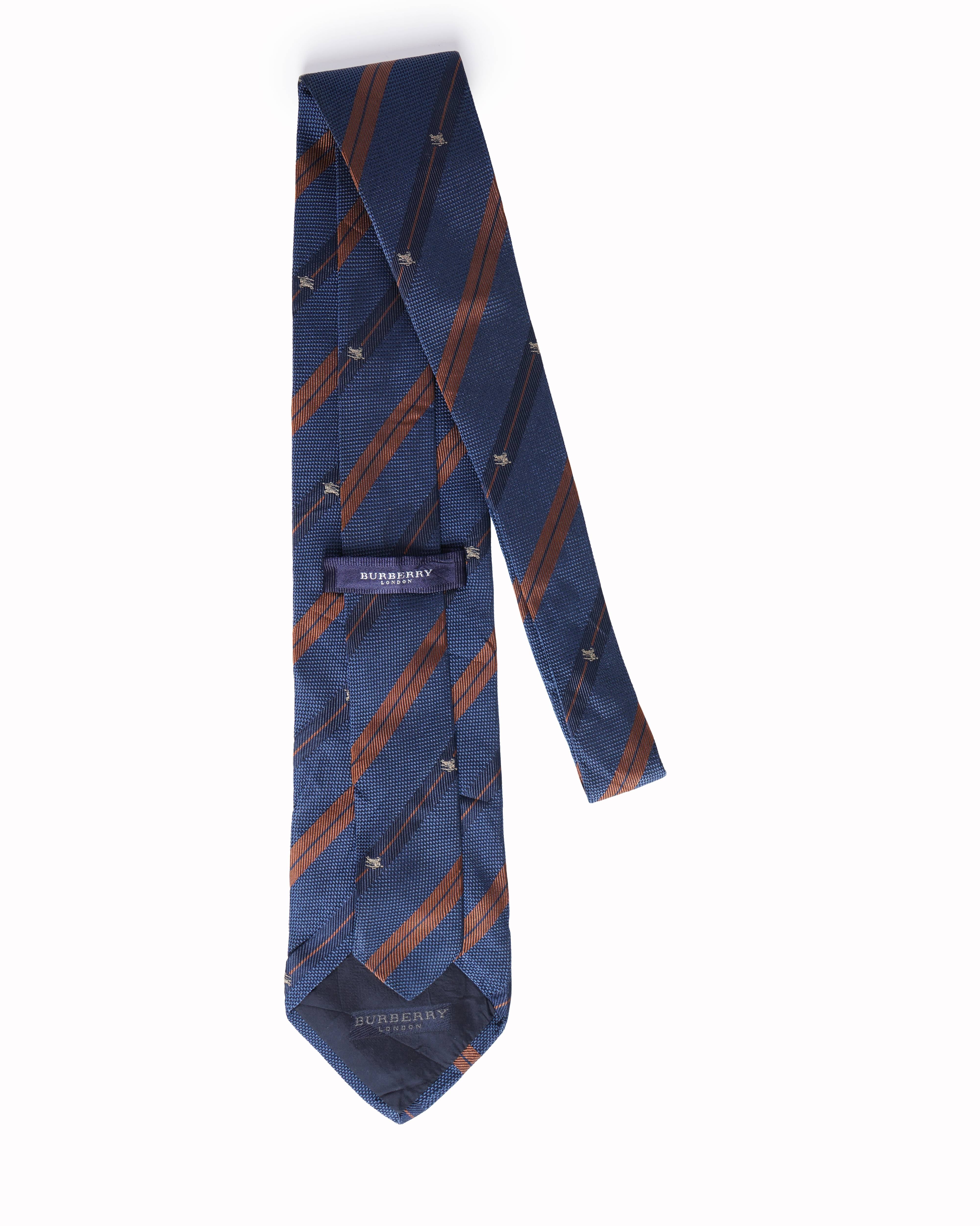 Burberry brown and blue striped tie
