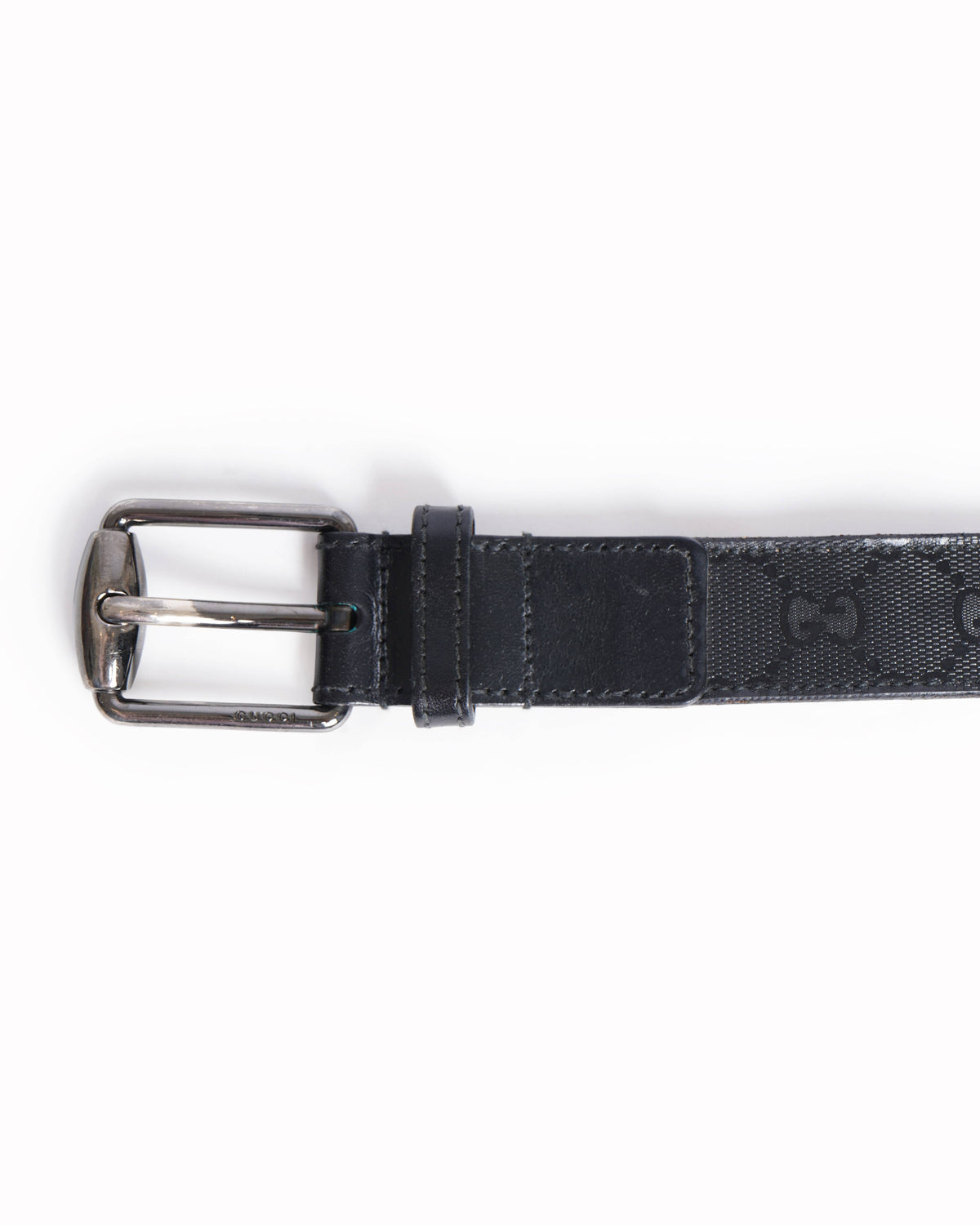 Gucci Black GG Supreme Canvas Monogram Belt