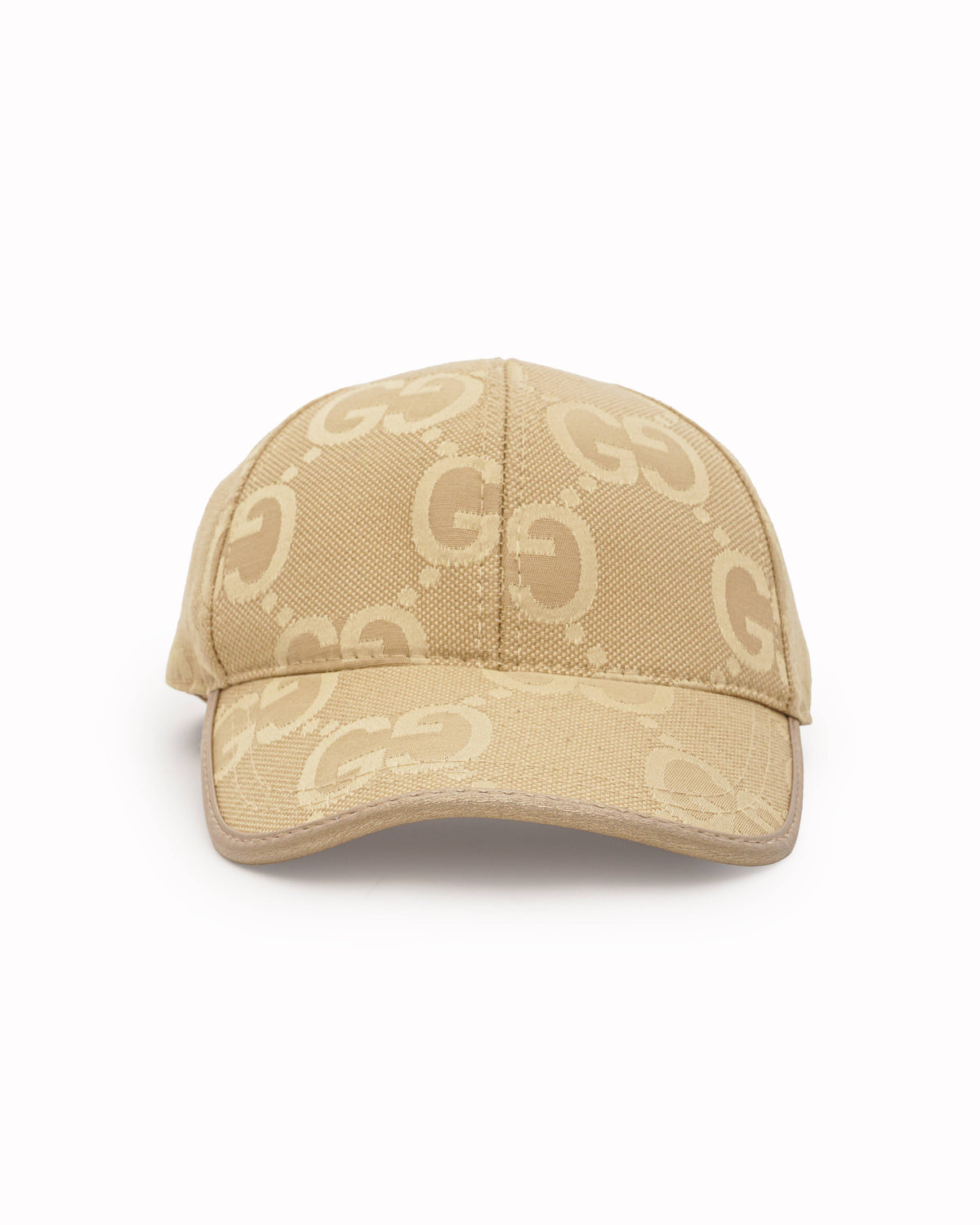 Gucci Beige Jumbo GG Monogram Canvas Baseball Cap