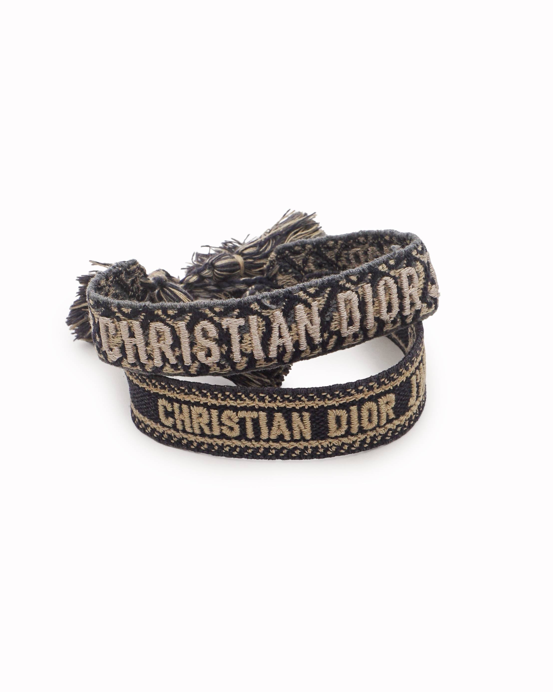 Christian Dior J'Adior Oblique Embroidered Woven Bracelets