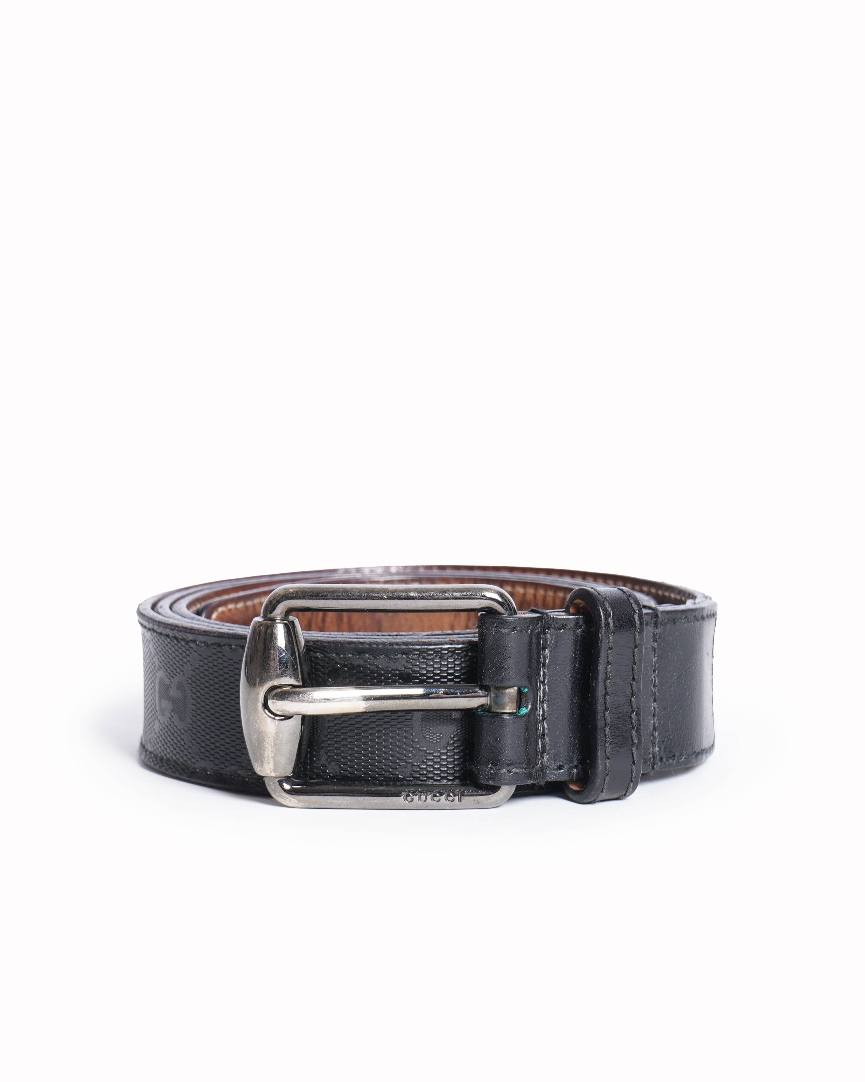 Gucci Black GG Supreme Canvas Monogram Belt