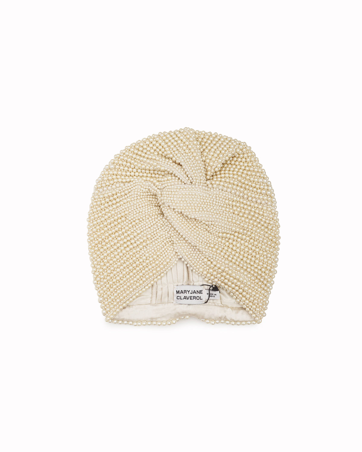 MaryJane Claverol Pearl Beaded Turban Headwrap