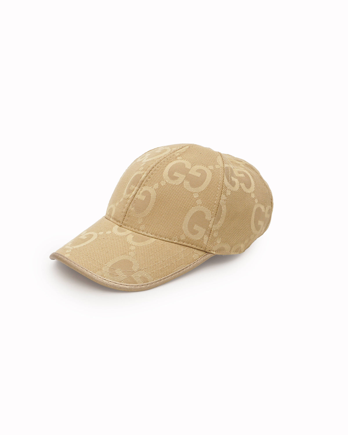 Gucci Beige Jumbo GG Monogram Canvas Baseball Cap