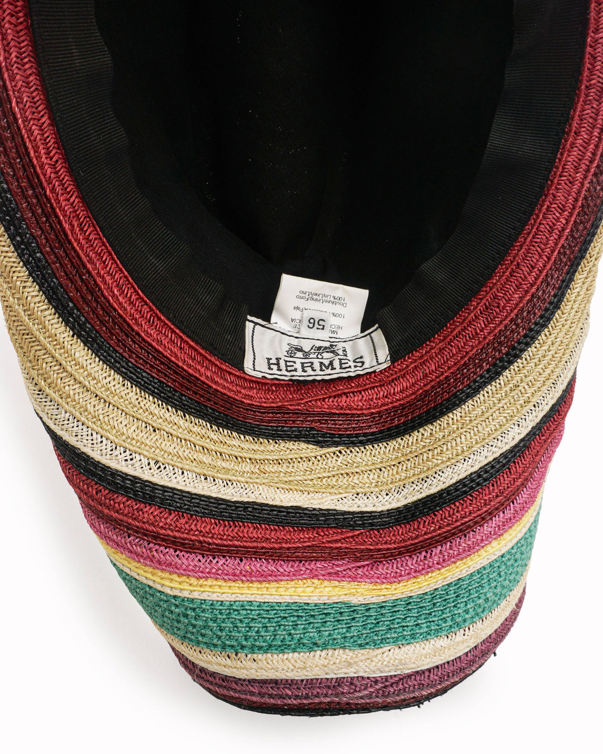 Hermès Pleated Multi-Textured Rainbow Brim Sun Hat
