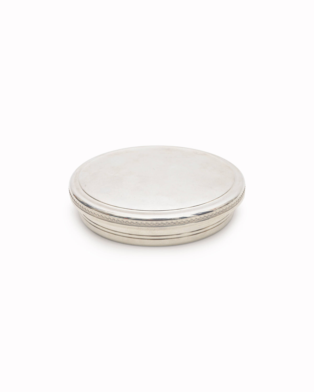 Tiffany & Co. 1980s Handcrafted Pewter Round Jewelry Box