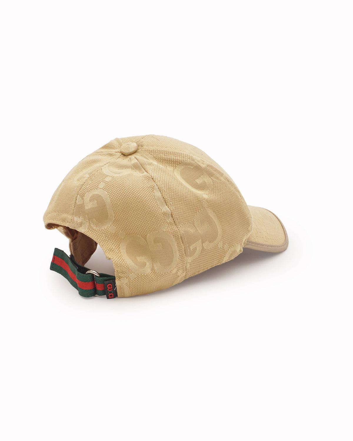 Gucci Beige Jumbo GG Monogram Canvas Baseball Cap