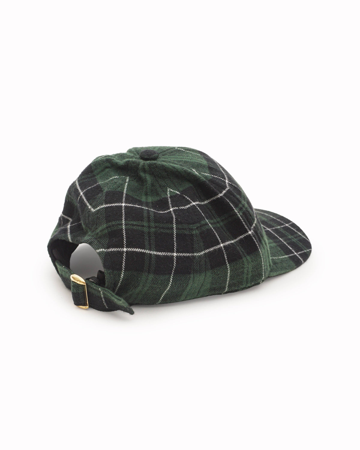 Celine Triomphe Baseball Cap Green Black Checked Flannel