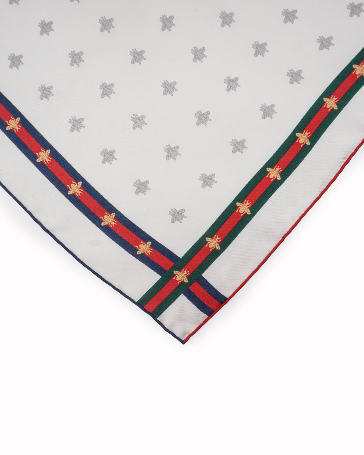 Gucci Bee Pattern Silk Pocket Square