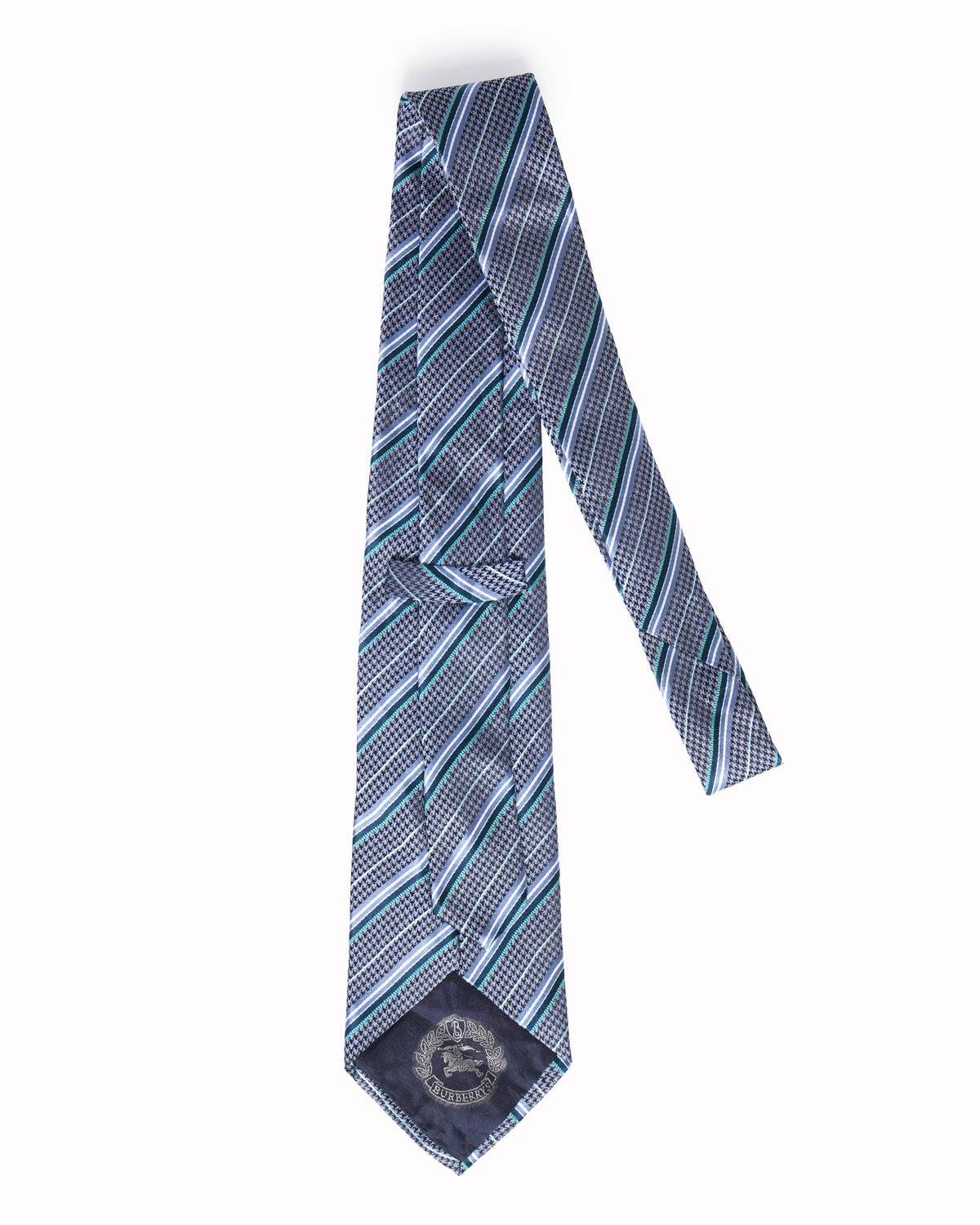 Burberry green and blue striped tie
