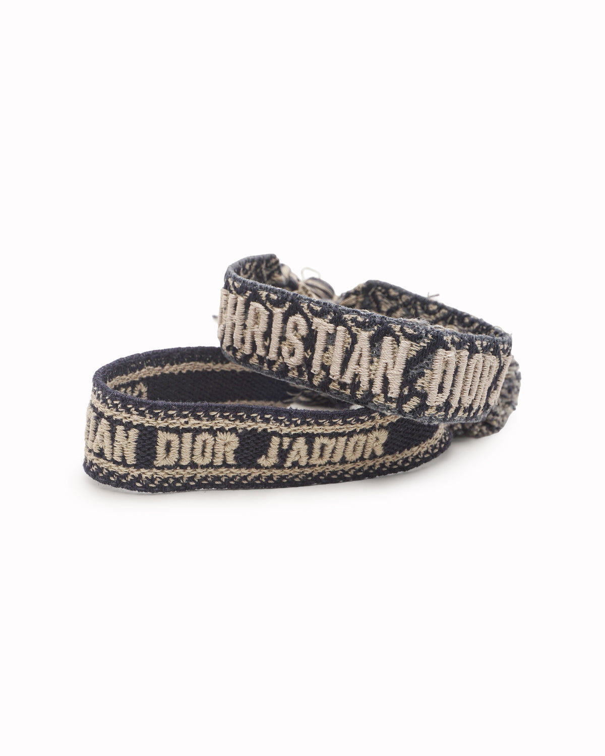 Christian Dior Oblique Embroidered J'Adior Bracelet Pair