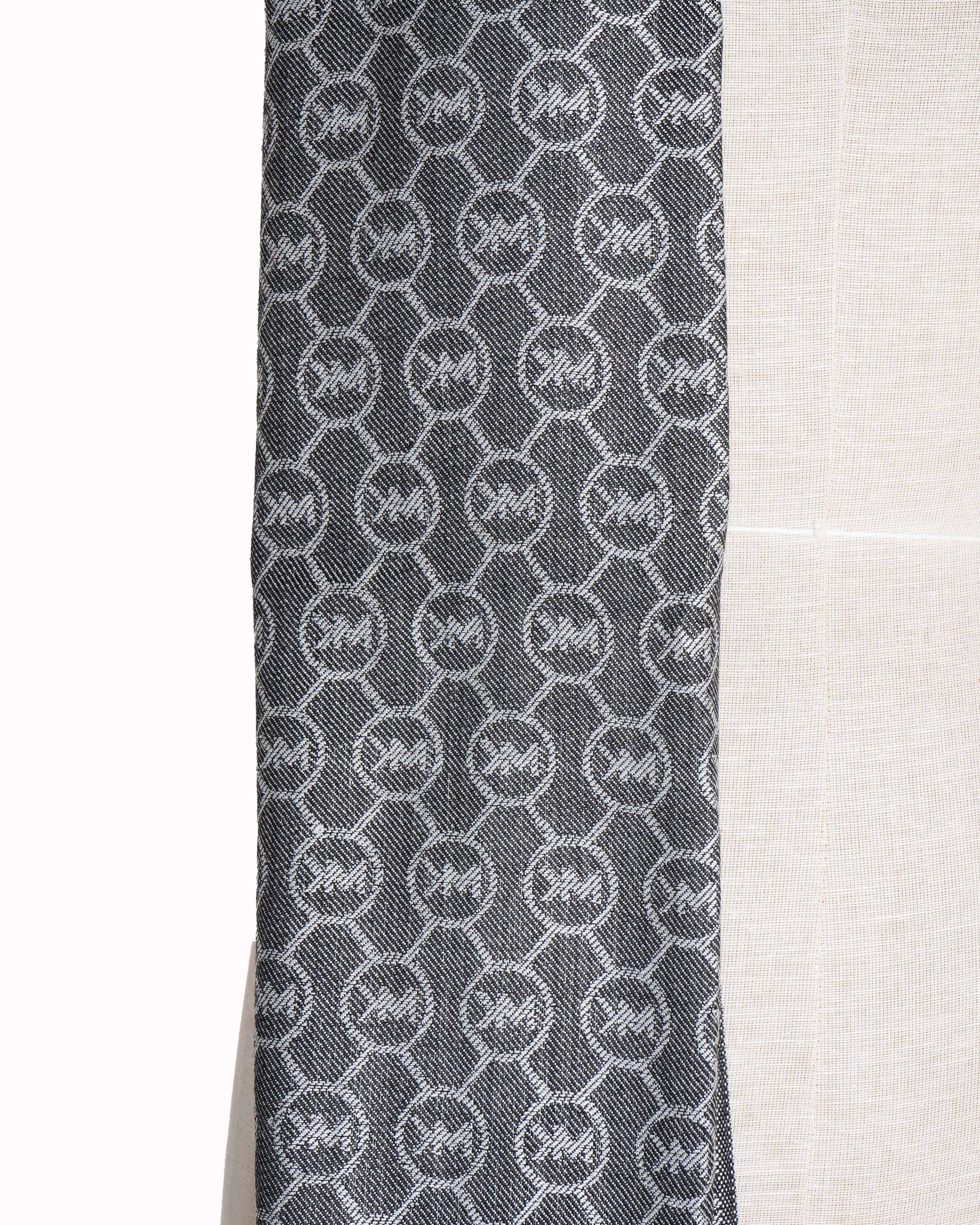 Michael Kors Grey & Black Signature Logo Scarf