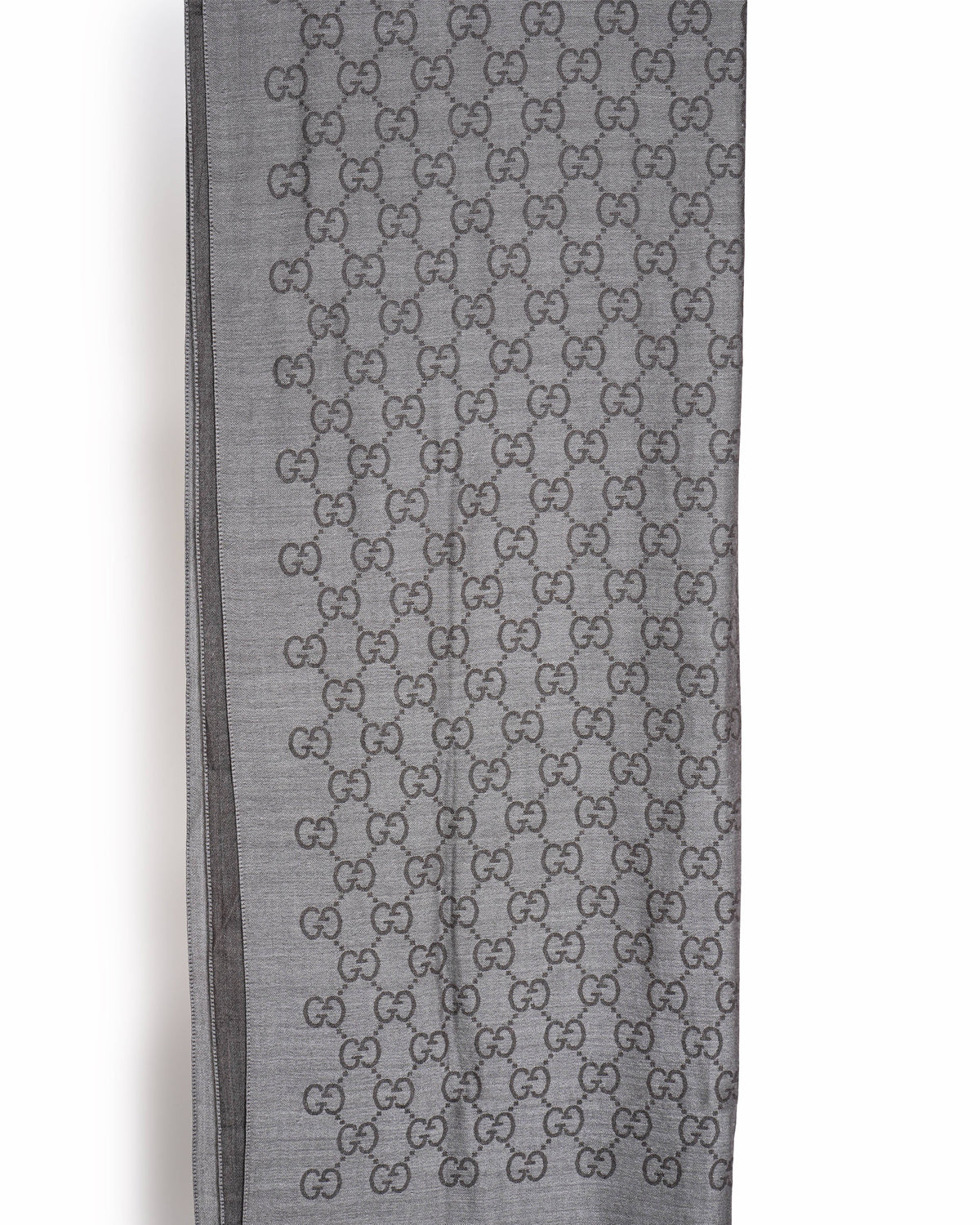 Gucci GG Monogram Wool Scarf in Grey