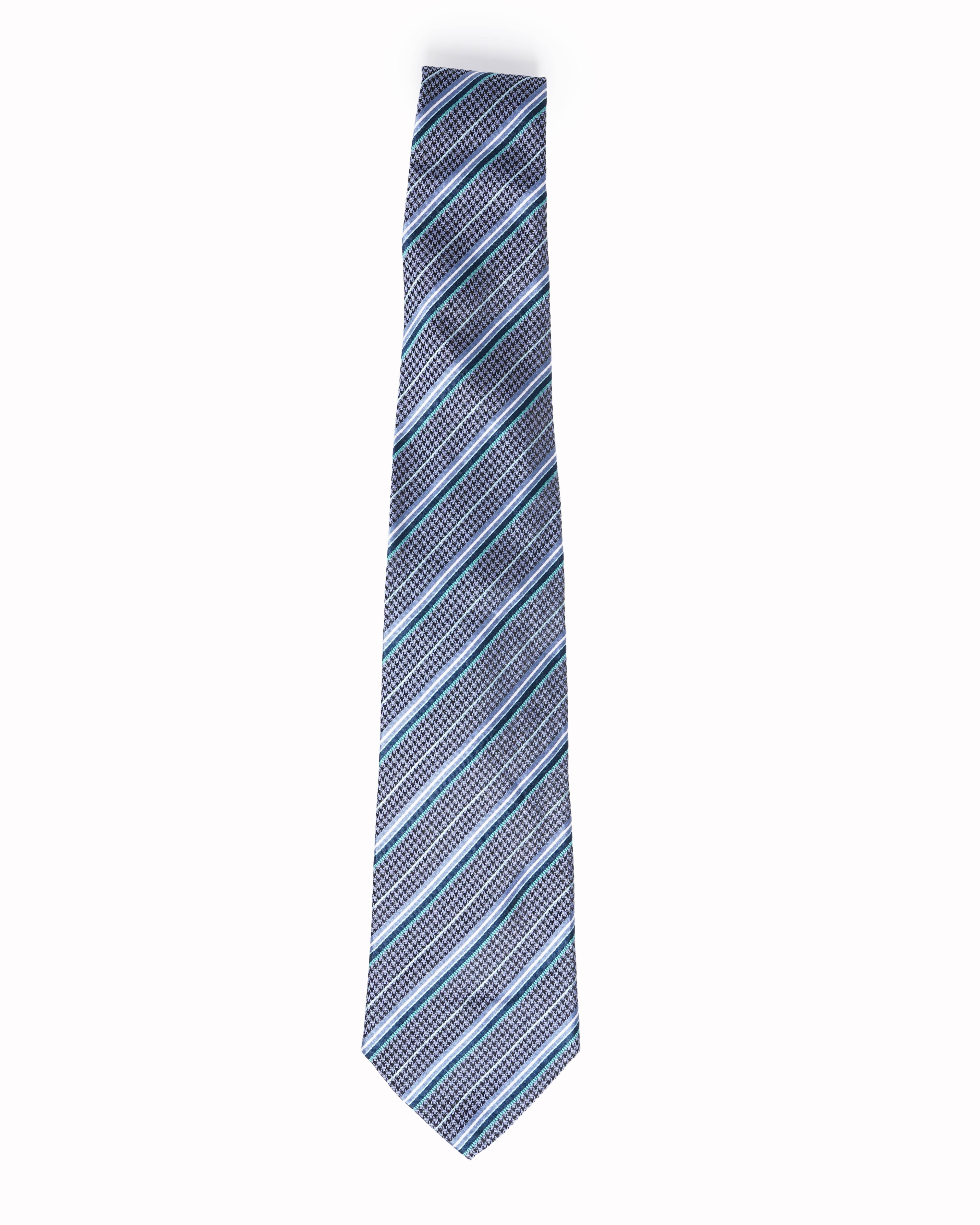 Burberry green and blue striped tie