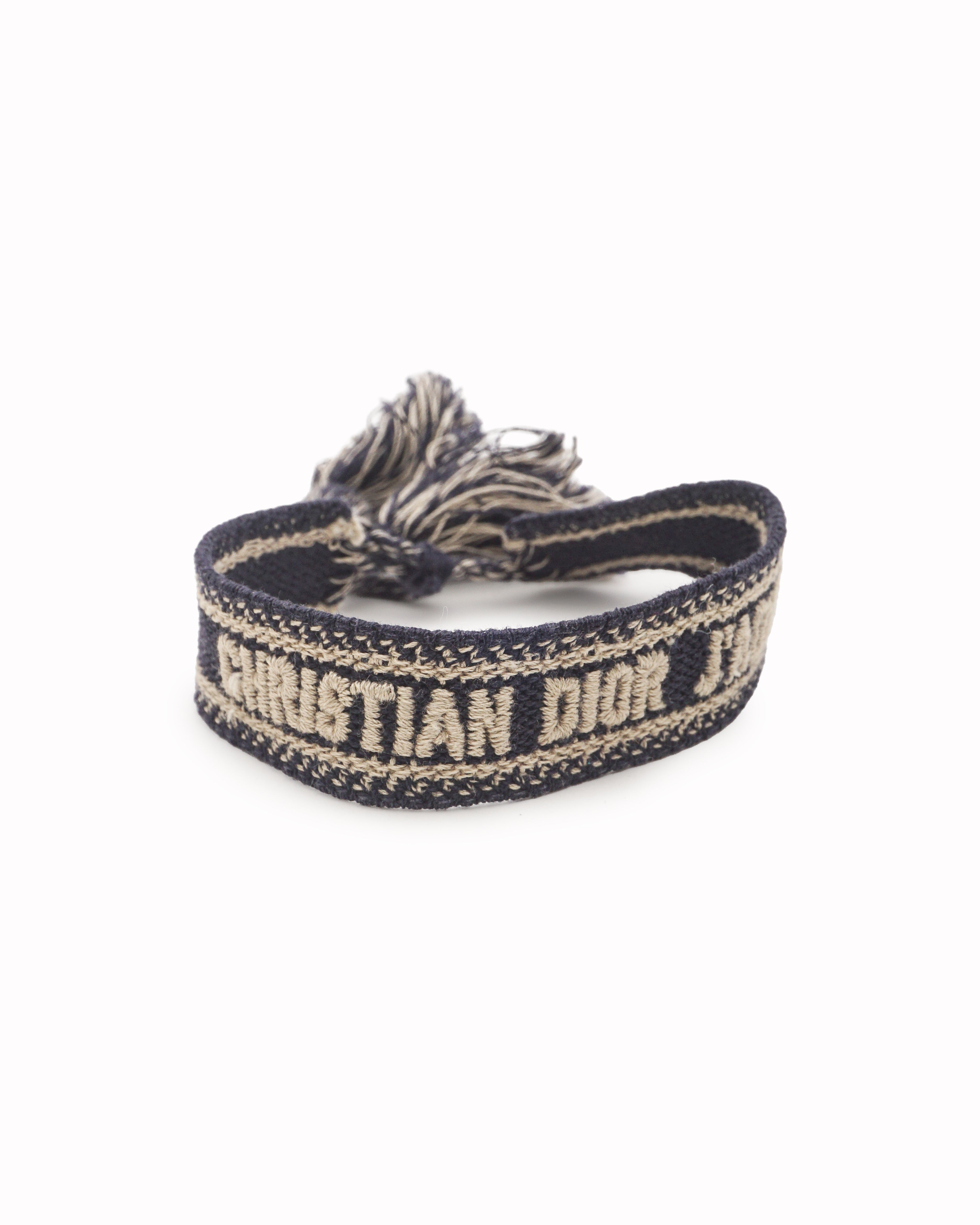 Christian Dior Oblique Embroidered J'Adior Bracelet Pair