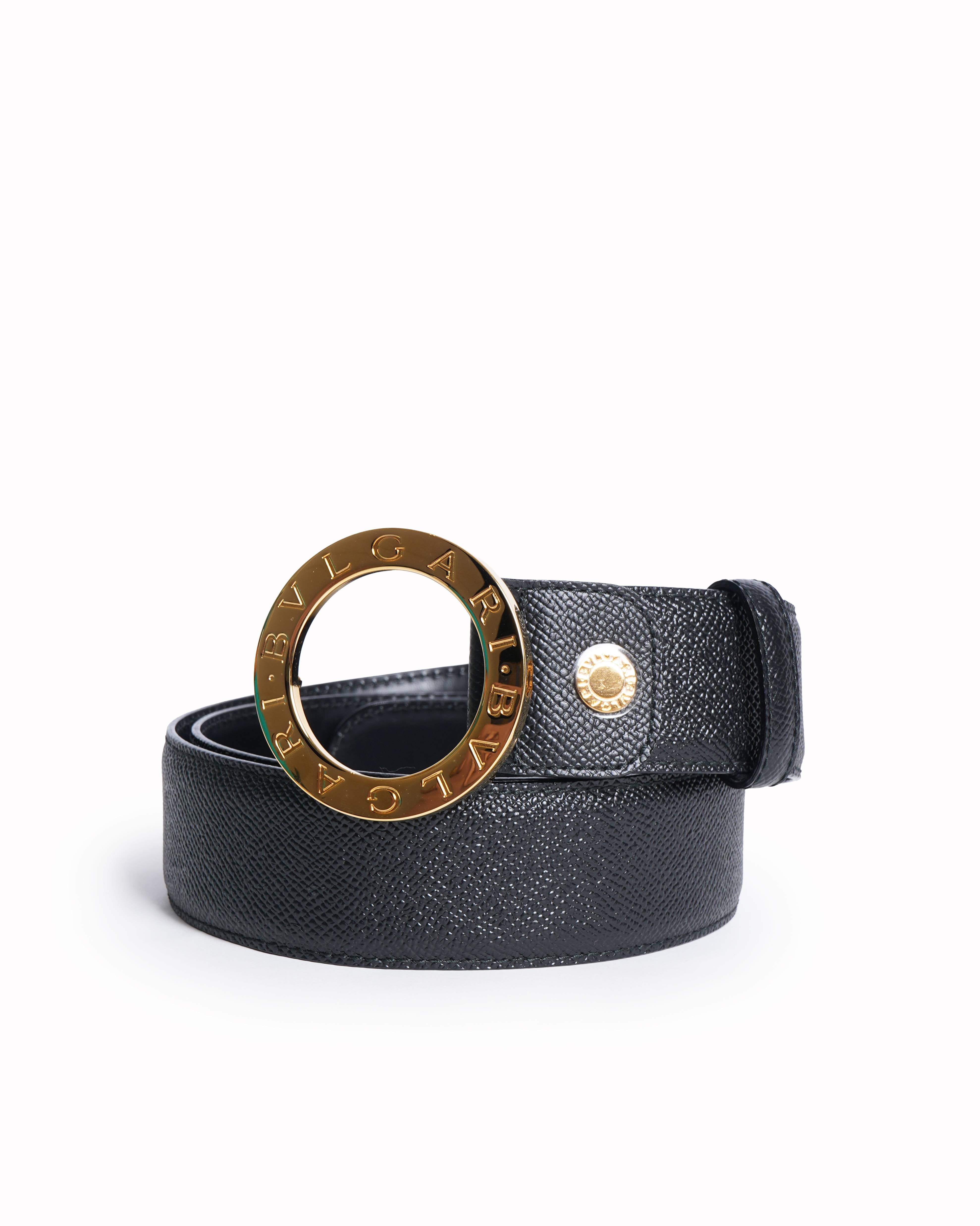 Bvlgari black leather Belt