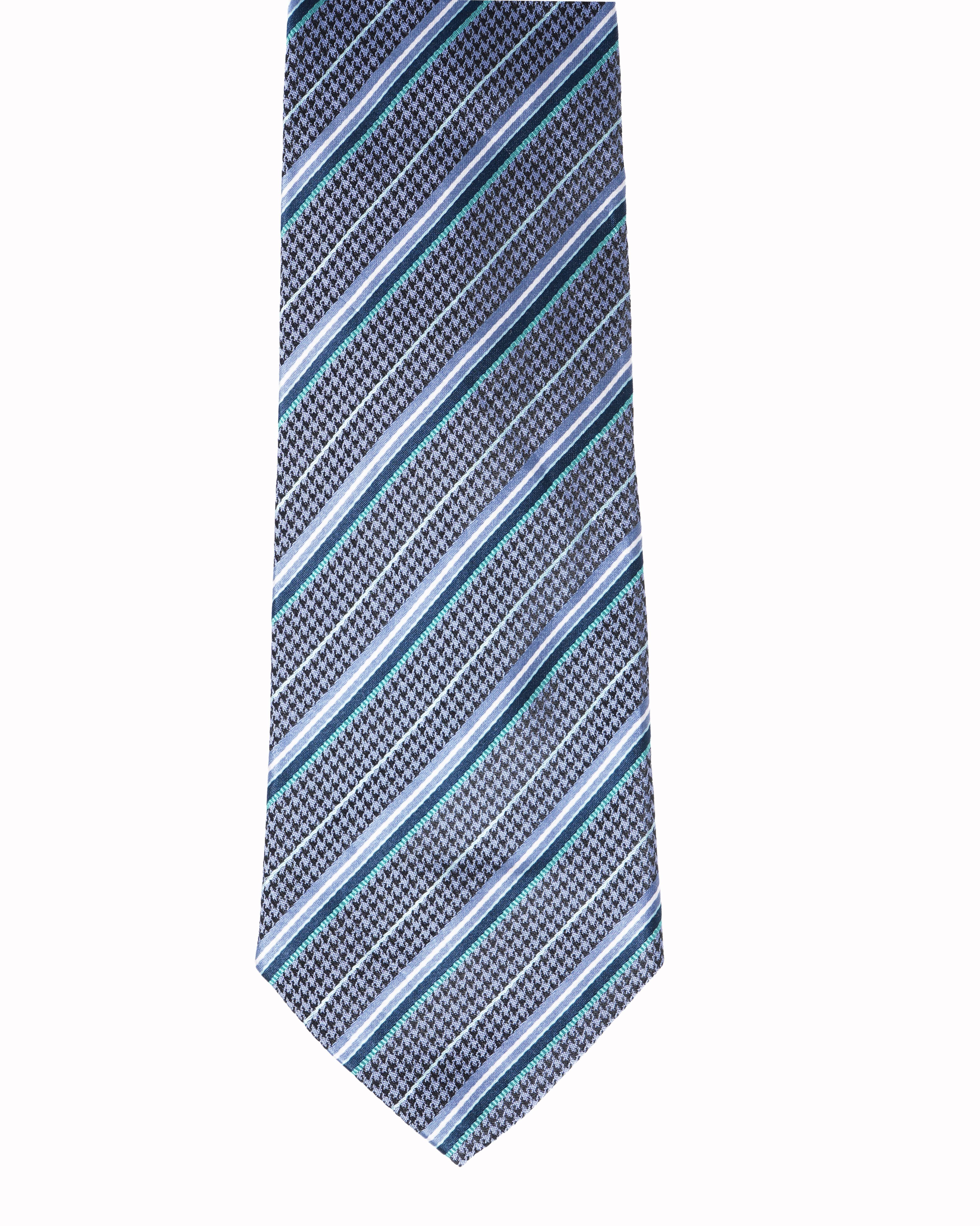 Burberry green and blue striped tie
