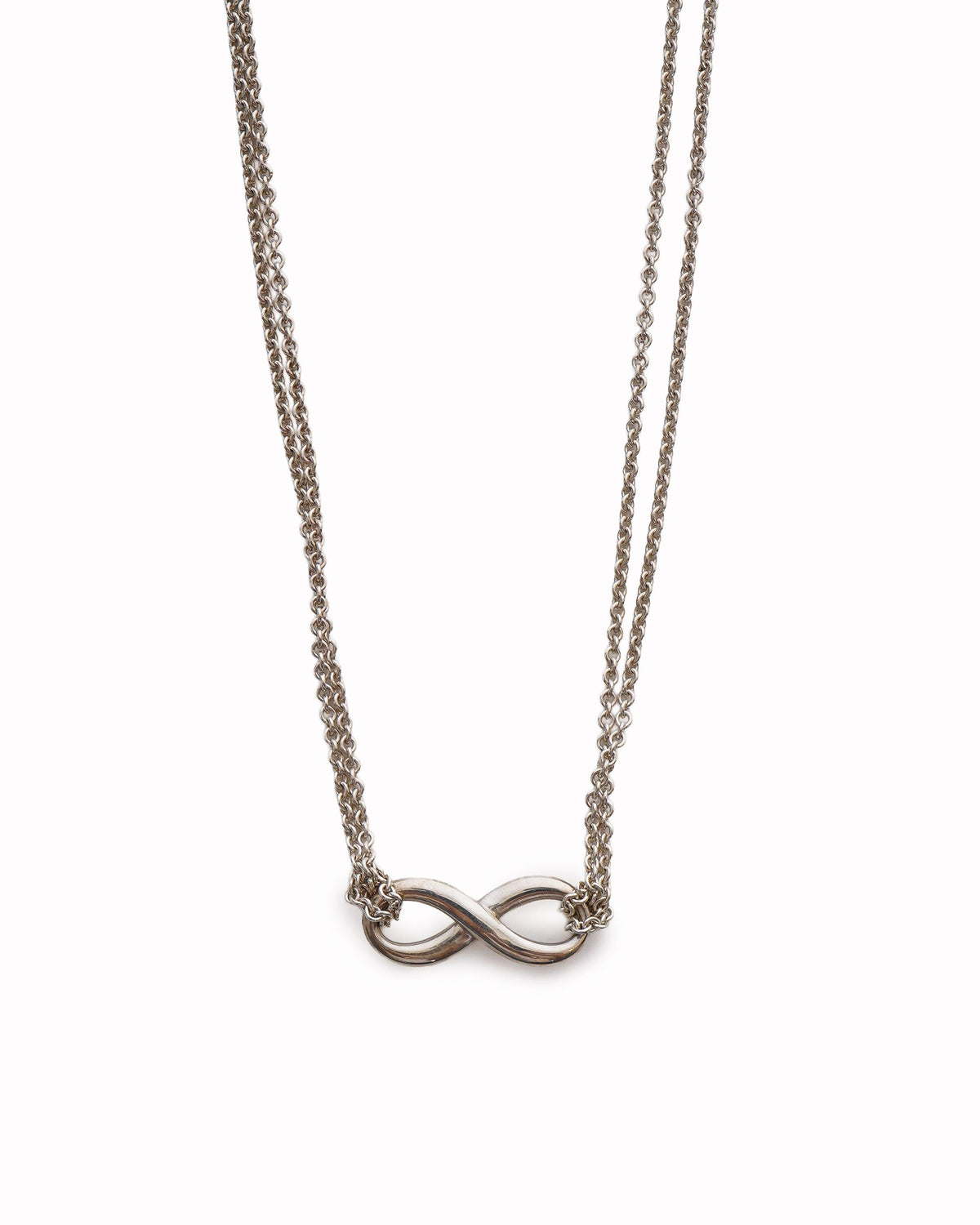 Tiffany & Co. Sterling Silver Infinity Double Chain Necklace