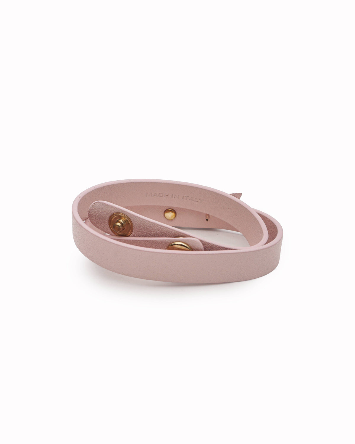 Salvatore Ferragamo Pastel Pink Leather Vara Bow Double Wrap Bracelet