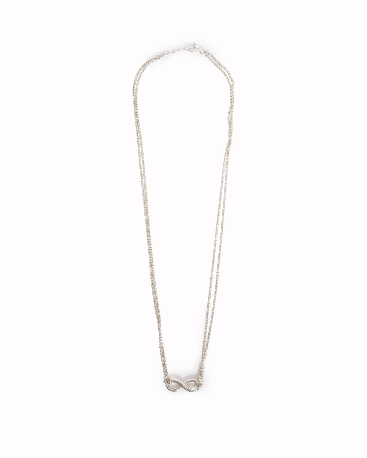 Tiffany & Co. Sterling Silver Infinity Double Chain Necklace