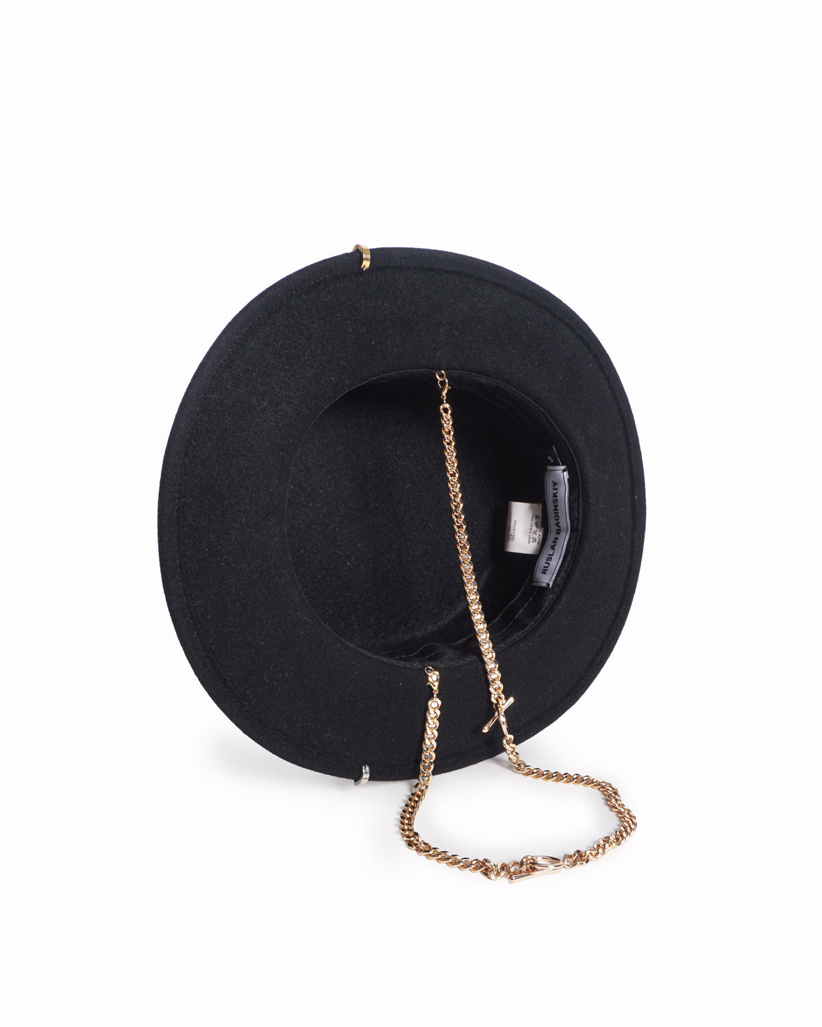 Ruslan Baginskiy Black Wool Felt Boater Hat