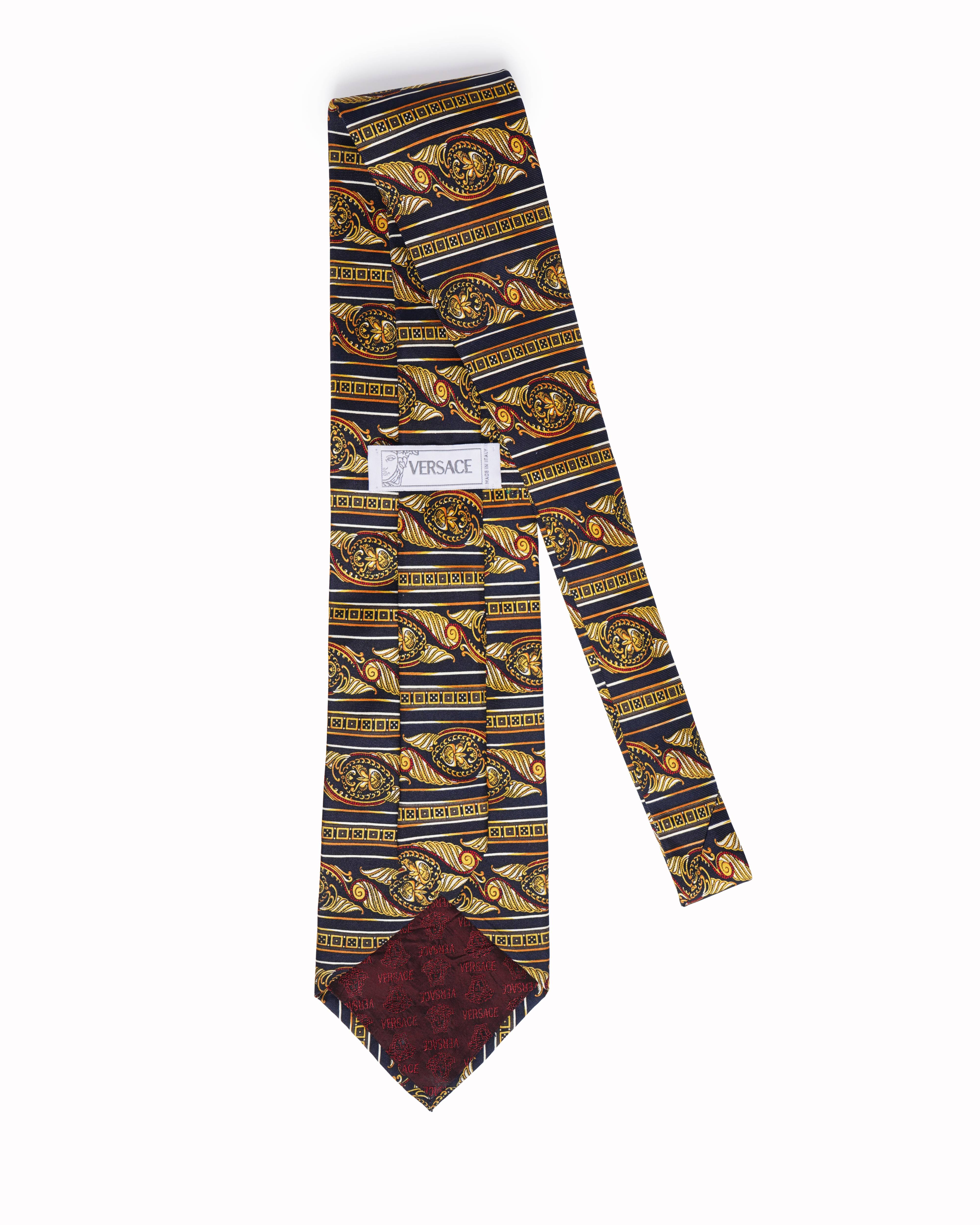 Versace  Blue and Gold  baroque tie