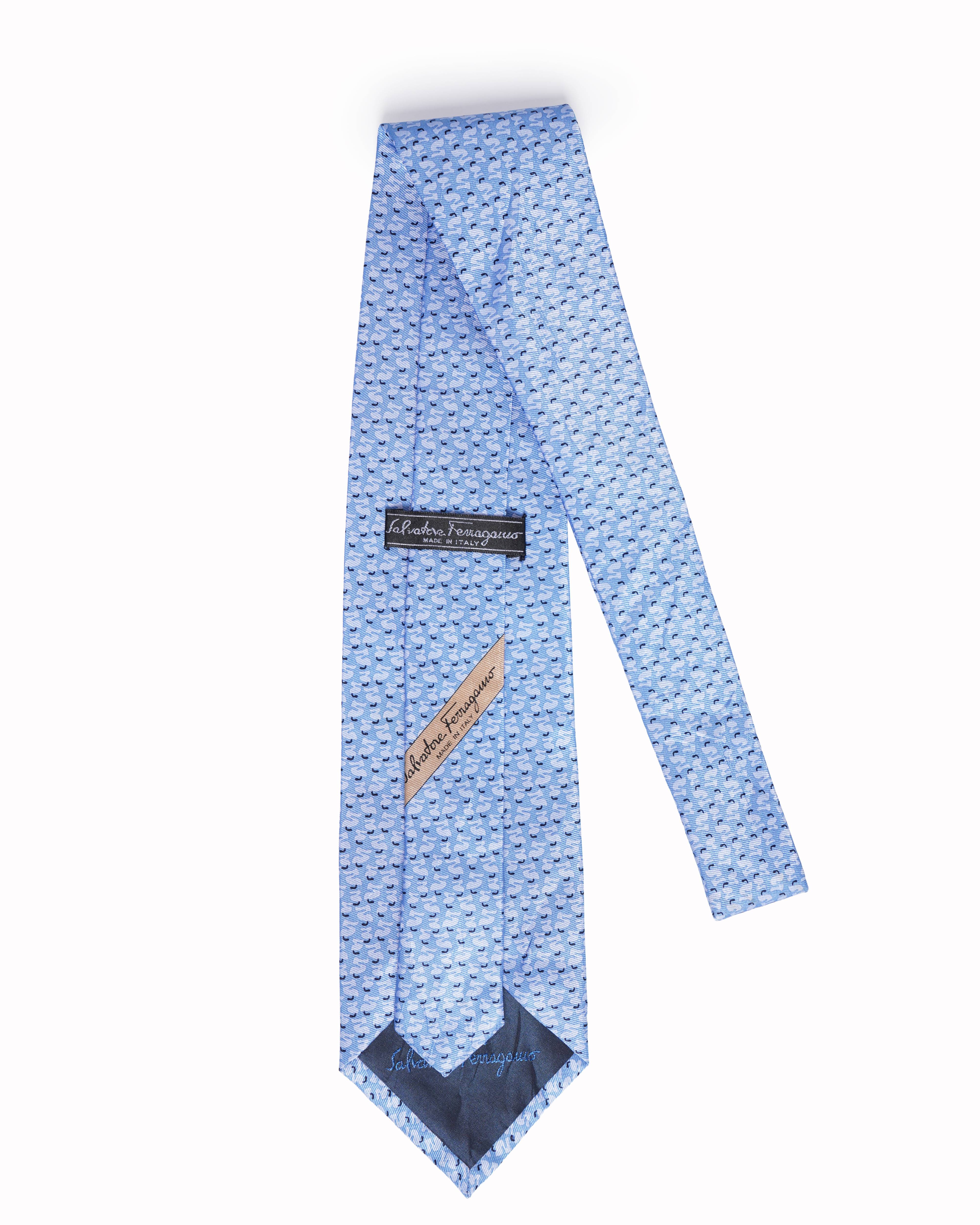 Salvatore Ferragamo blue swan print tie