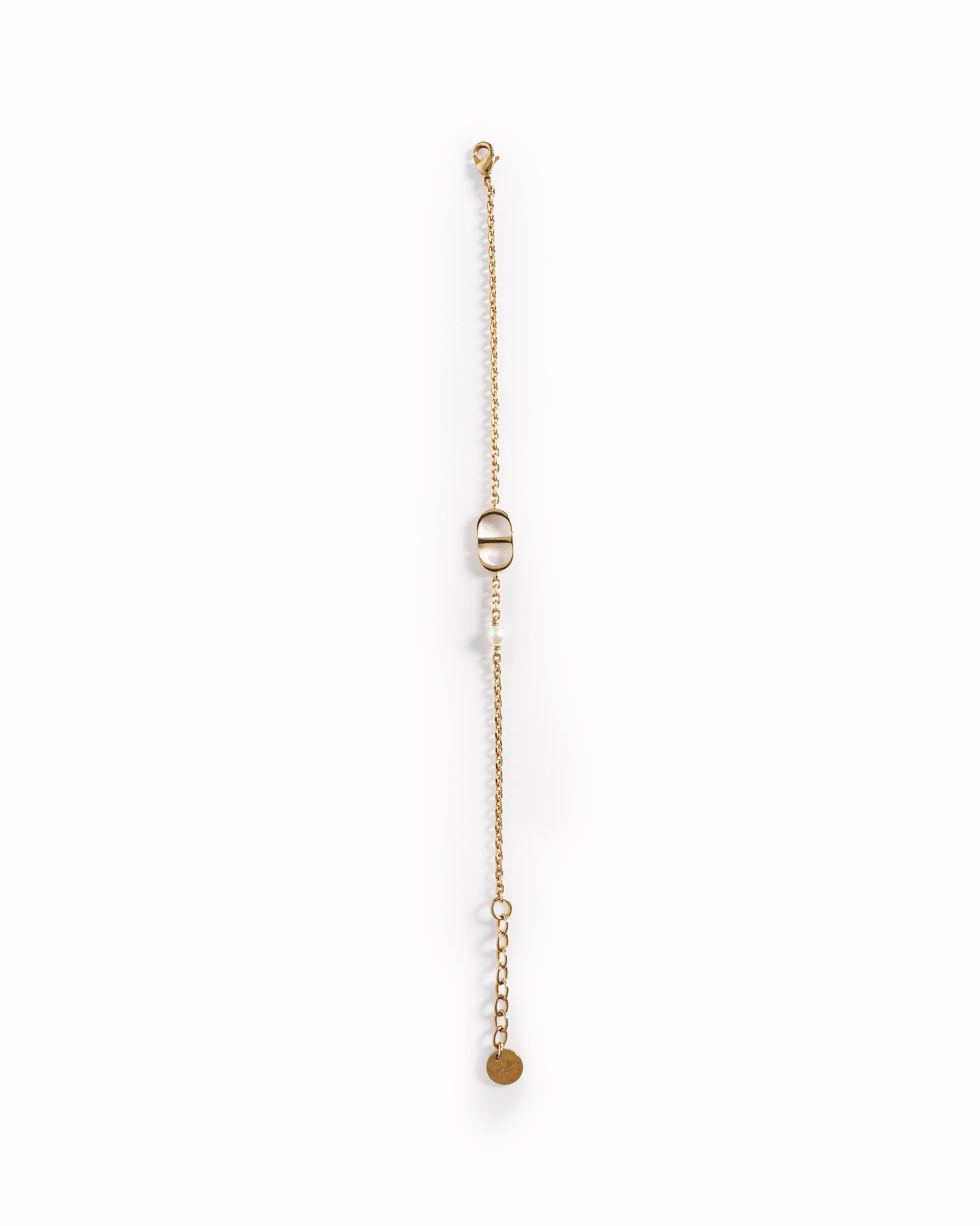 Dior Petit CD Bracelet Gold-Finish Metal with a white Resin Pearl