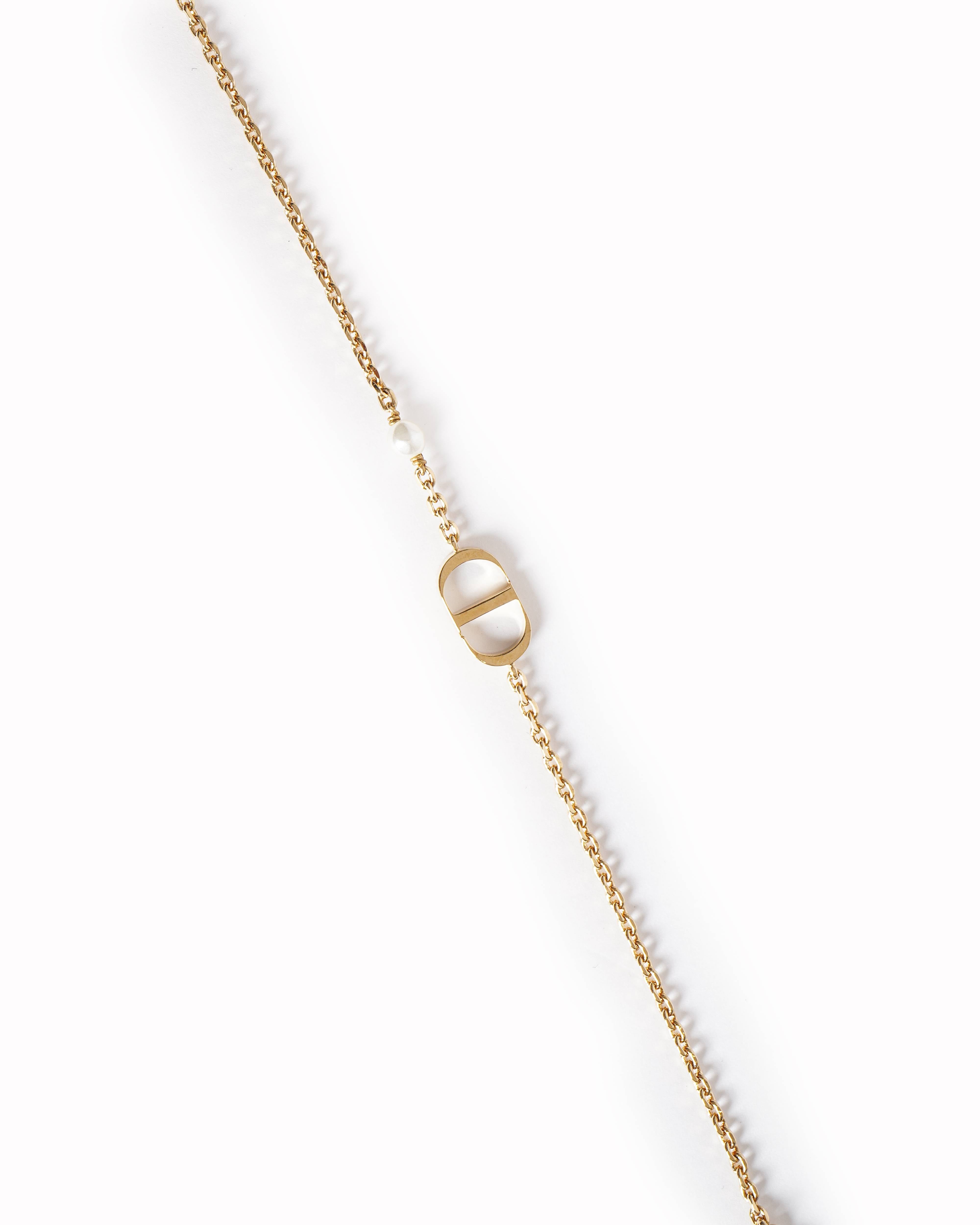 Dior Petit CD Bracelet Gold-Finish Metal with a white Resin Pearl