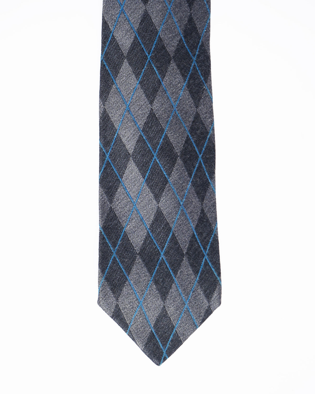 Burberry Checkered Tie In Grey & Navy Combination