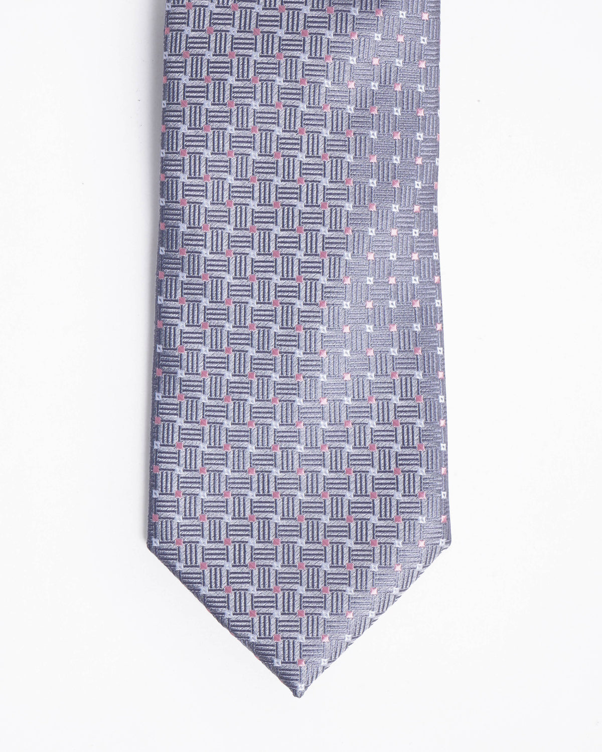 Michael Kors Grey Geometric Micro-Square Pattern Tie