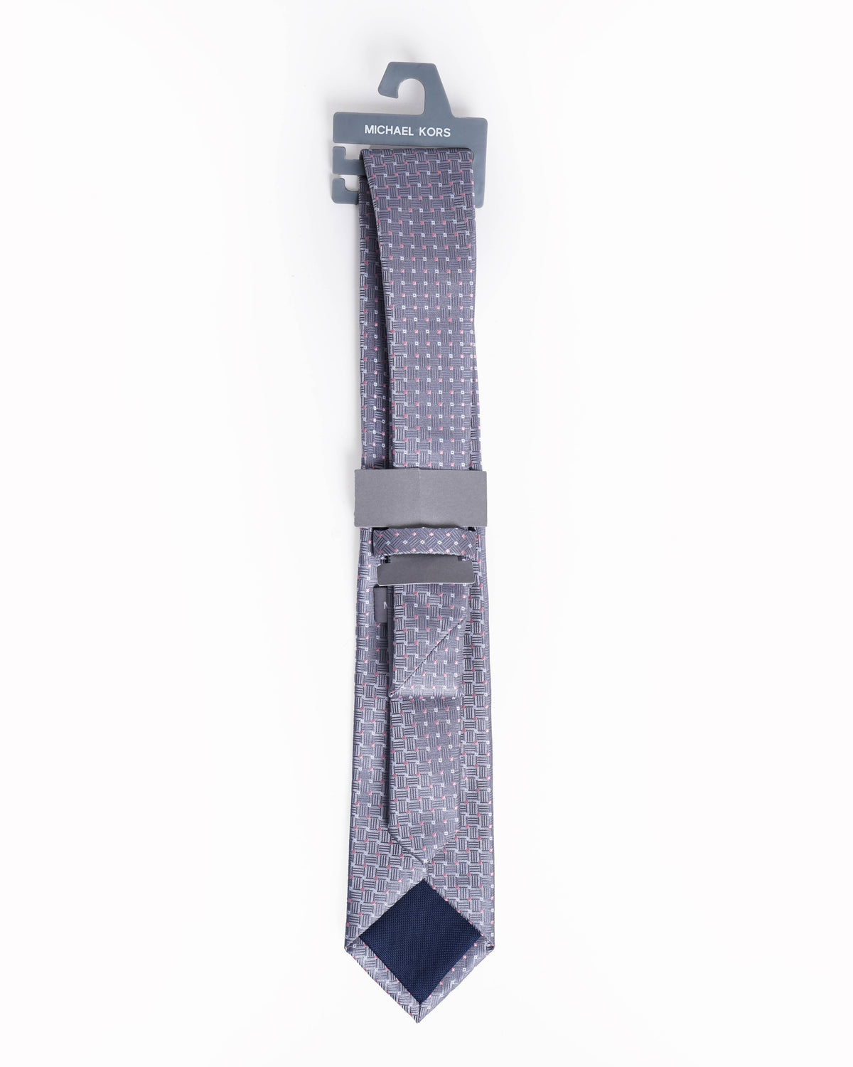 Michael Kors Grey Geometric Micro-Square Pattern Tie
