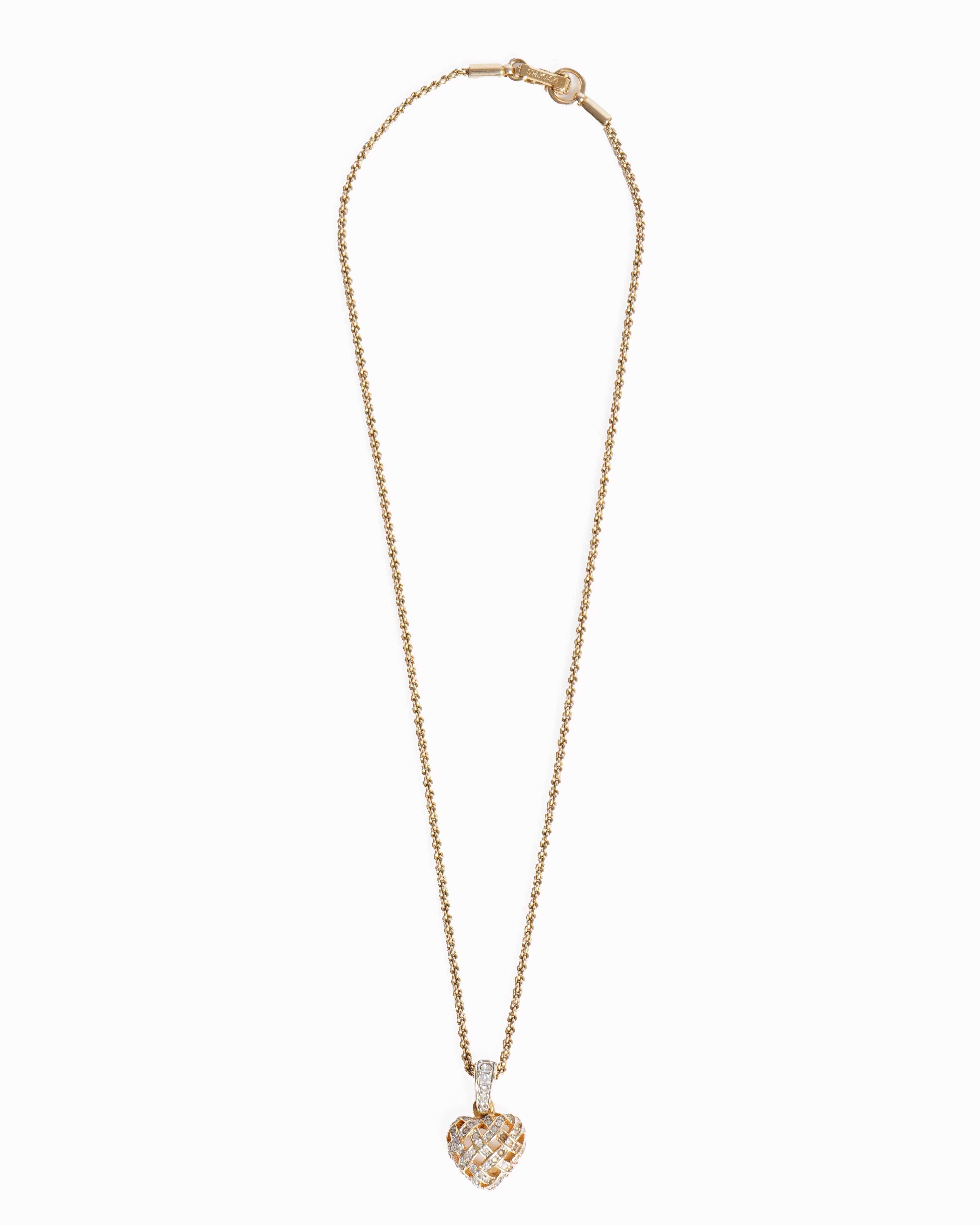 Swarovski gold tone pendant with chain