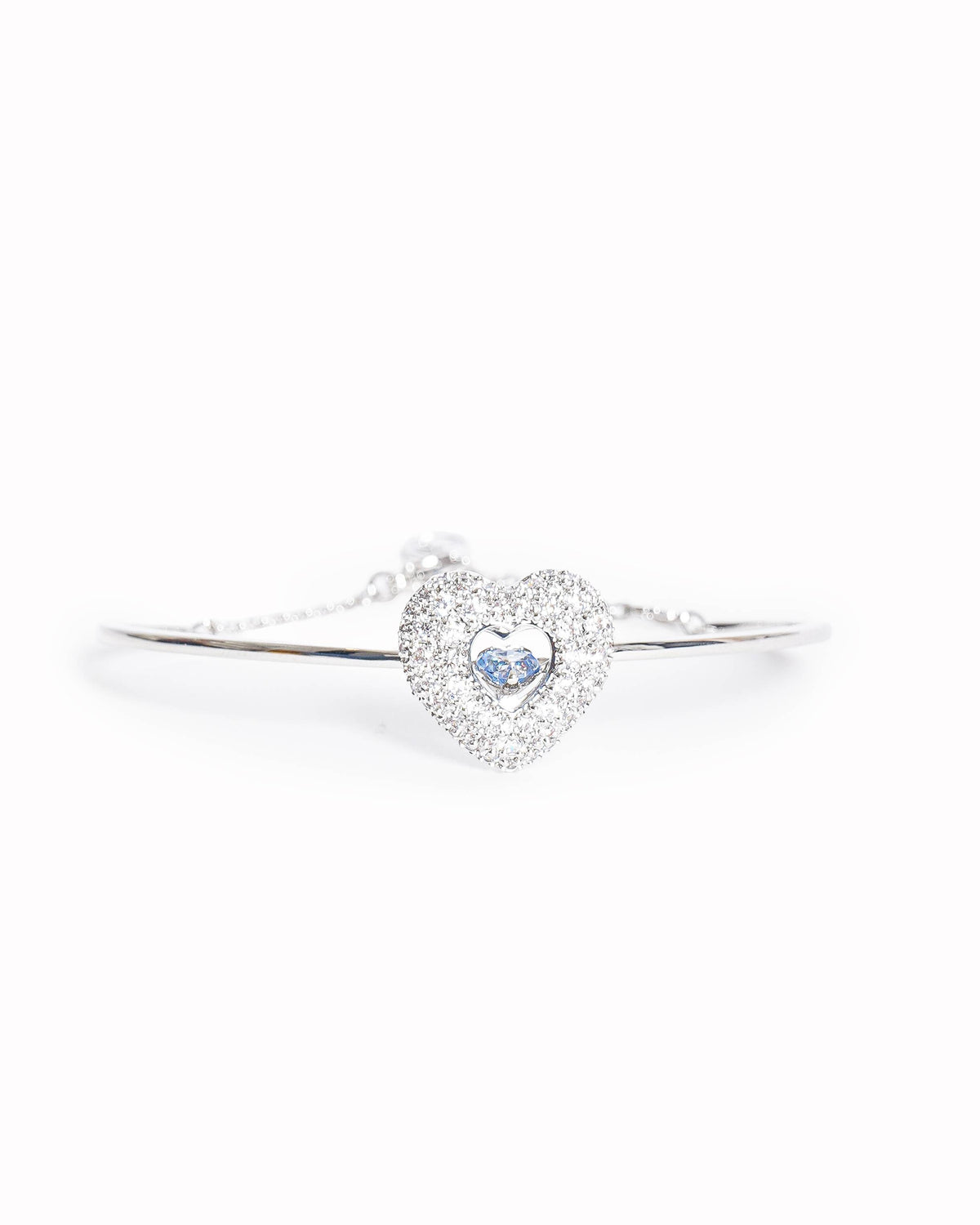 Swarovski Hyperbola Heart Rhodium Plated Bangle