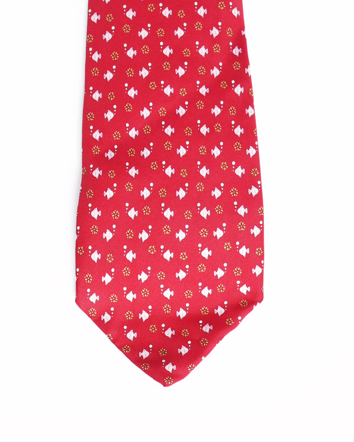 Salvatore Ferragamo red fish printed tie