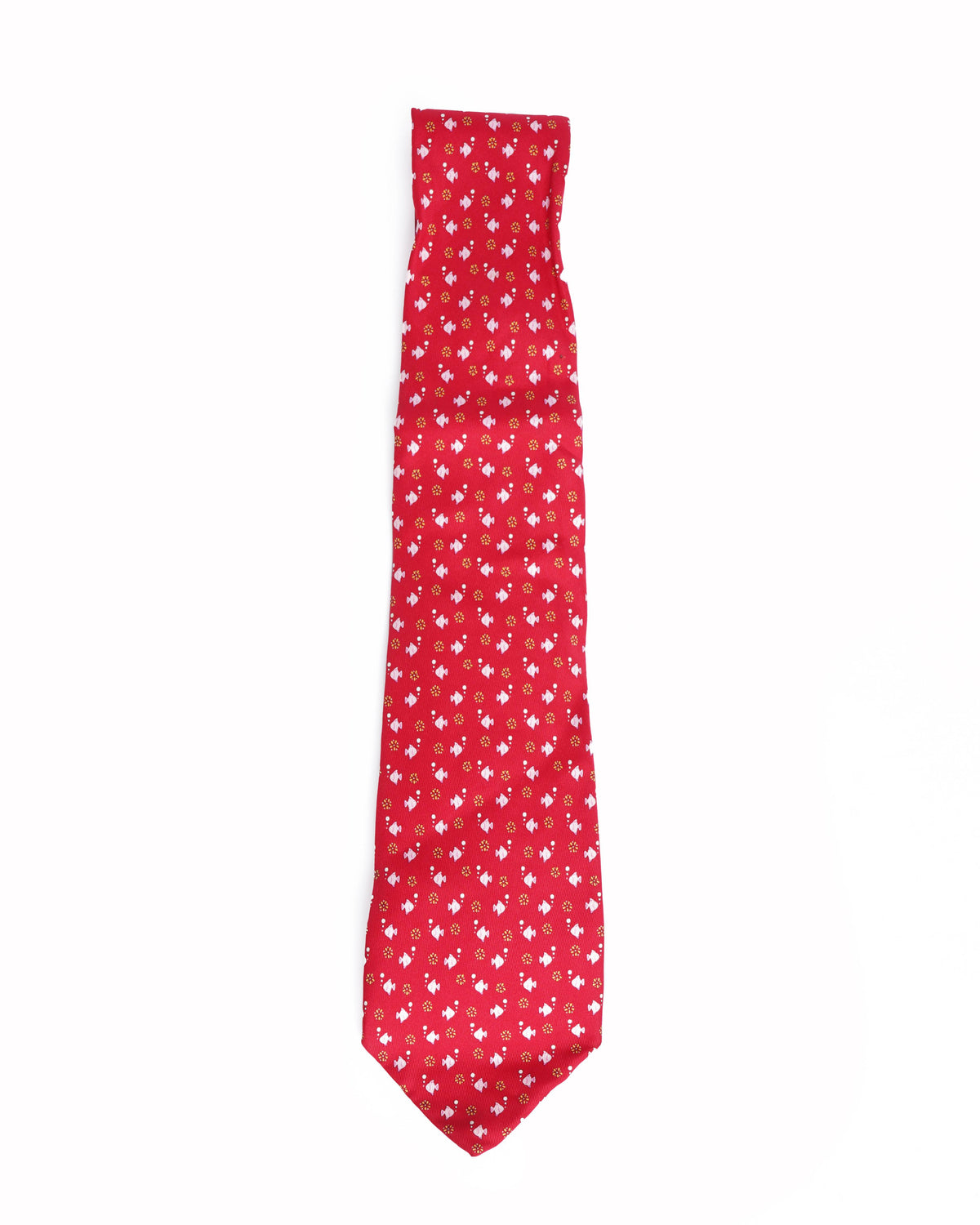 Salvatore Ferragamo red fish printed tie