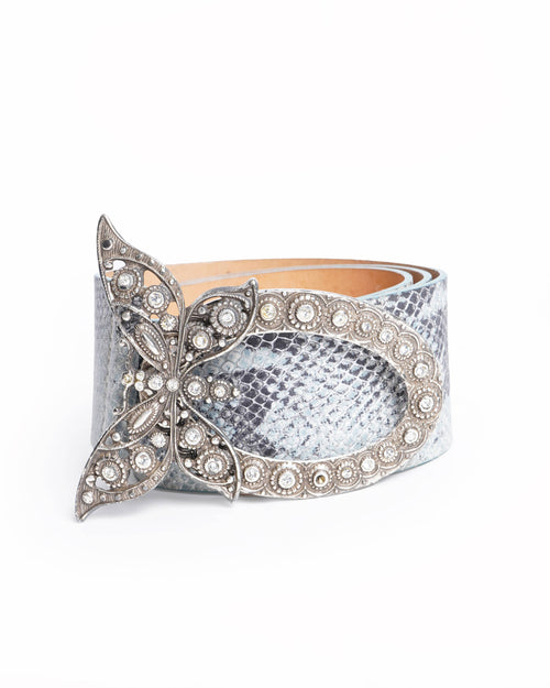 Roberto Cavalli Metallic Butterfly Buckle Belt