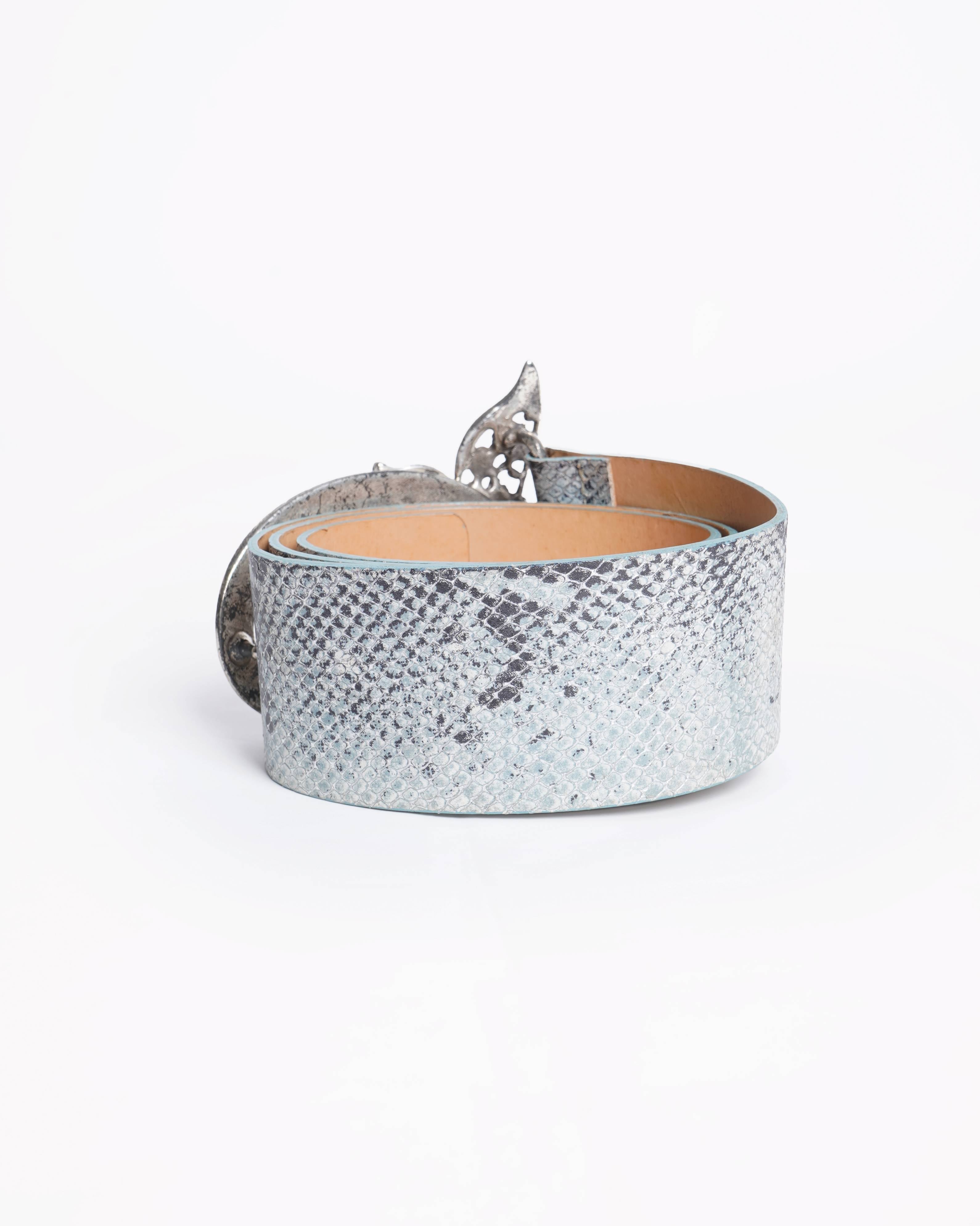 Roberto Cavalli Metallic Butterfly Buckle Belt